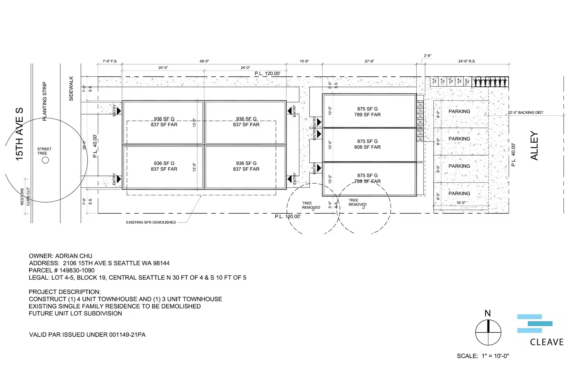 Site plan for 2108 15th Ave S