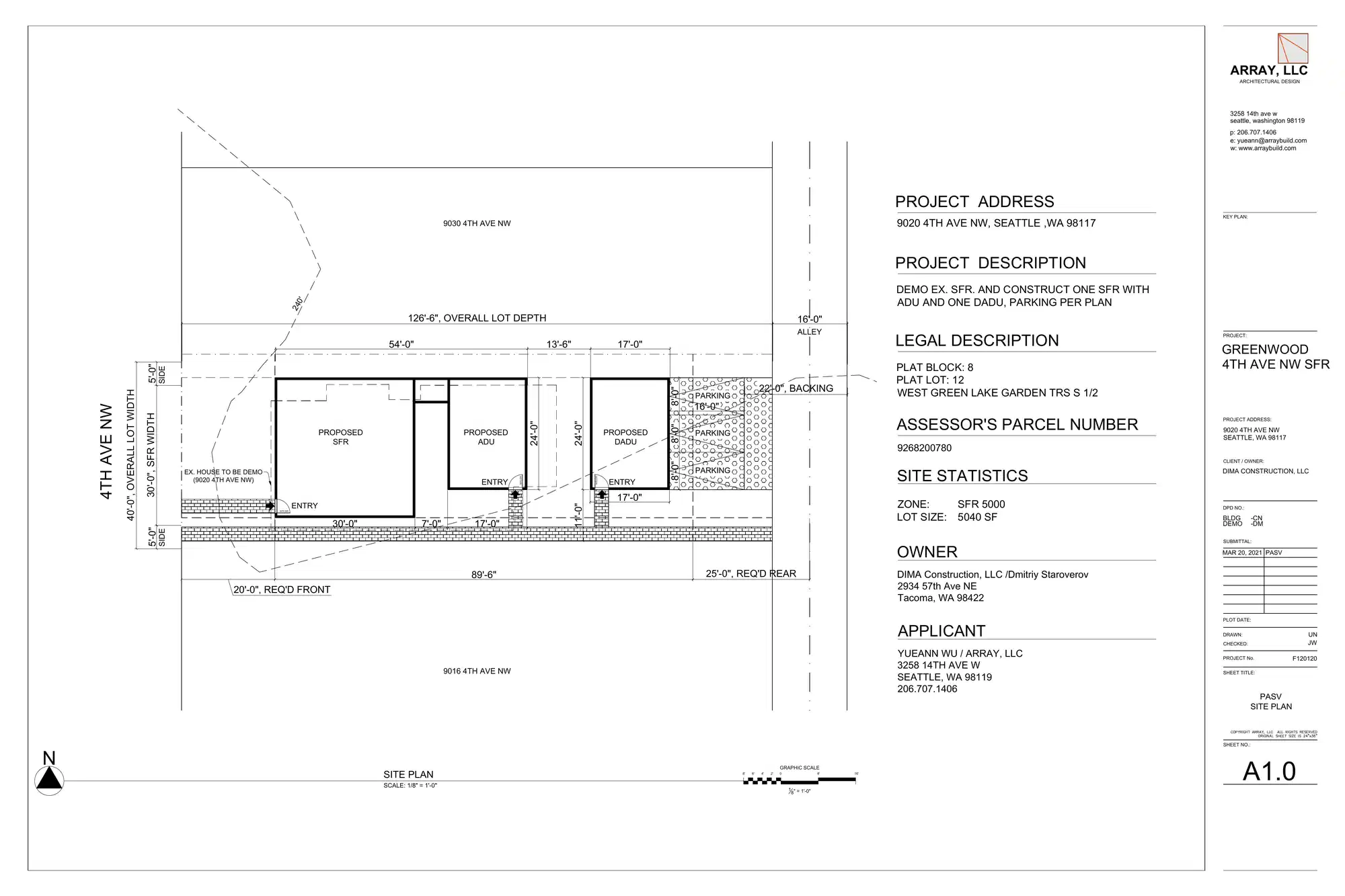Site plan for 9020 4th Ave NW