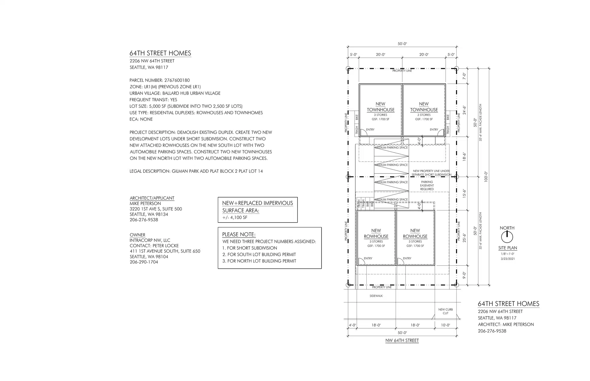 Site plan for 2208 NW 64th St