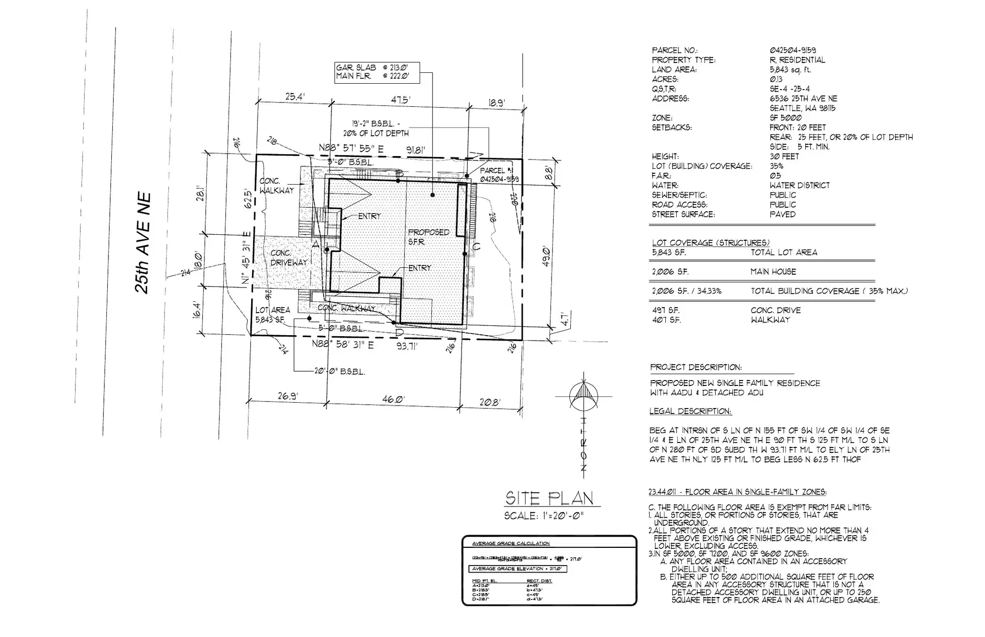 Site plan for 6536 25th Ave NE
