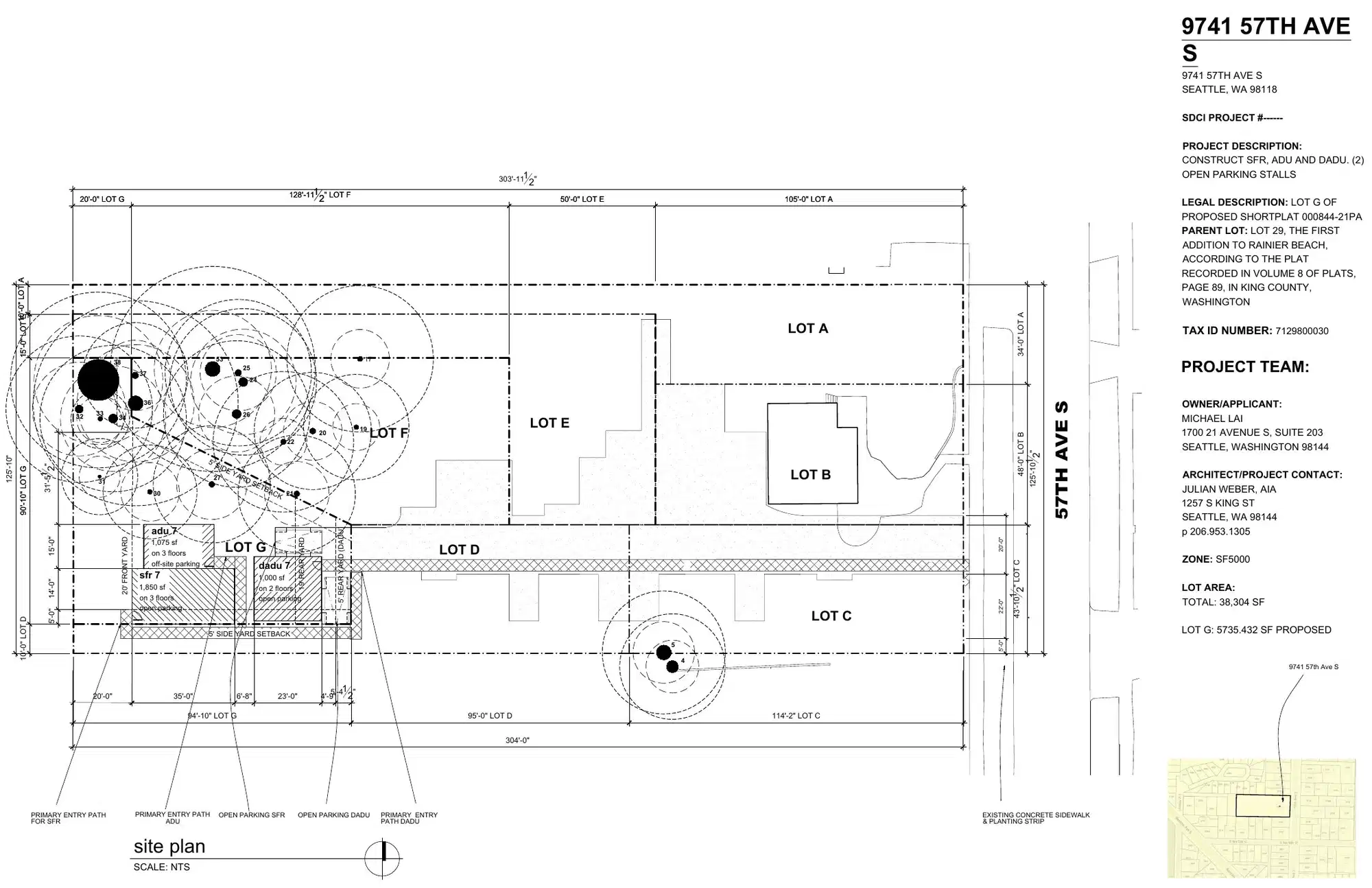 Site plan for 9747 57th Ave S