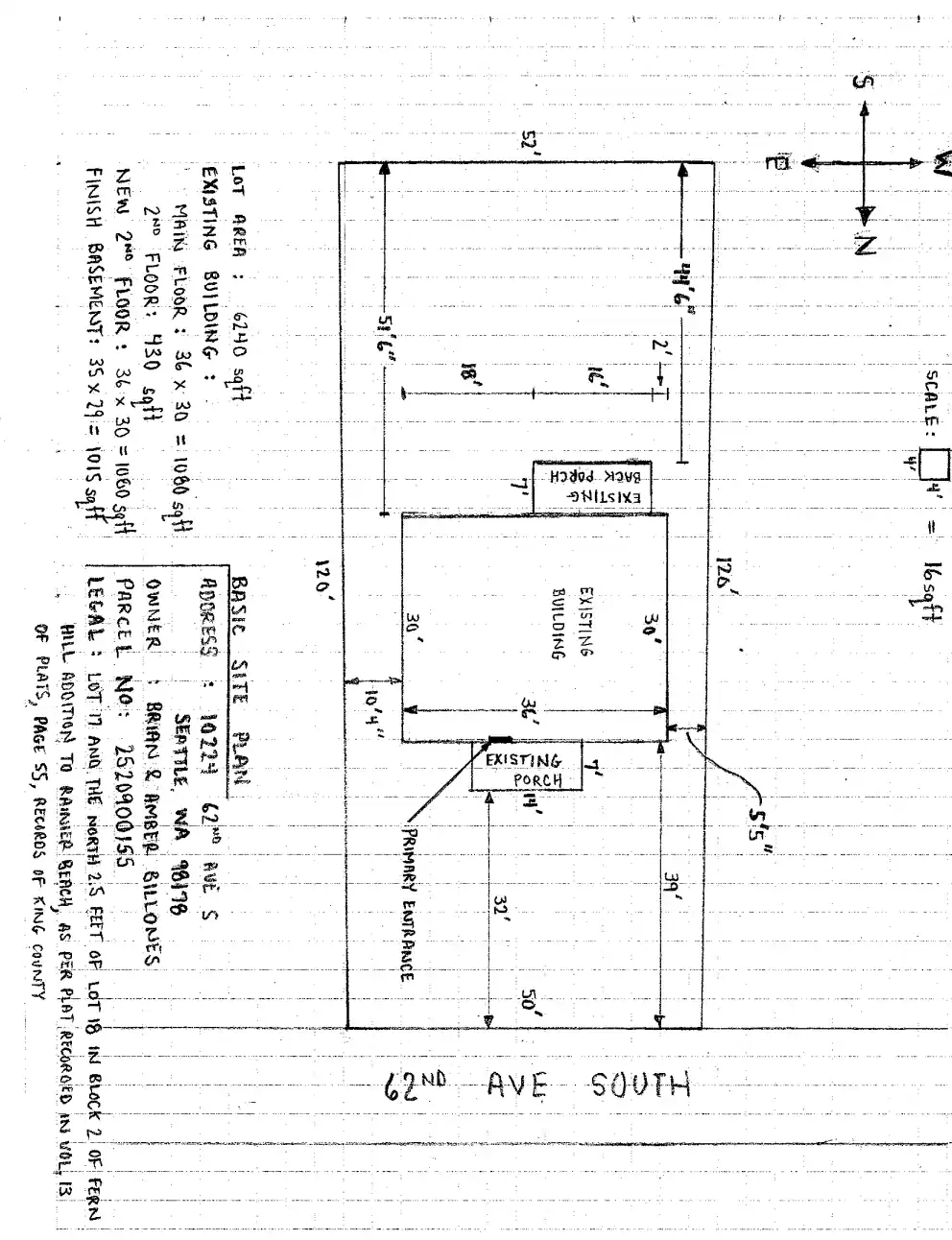 Site plan for 10224 62nd Ave S