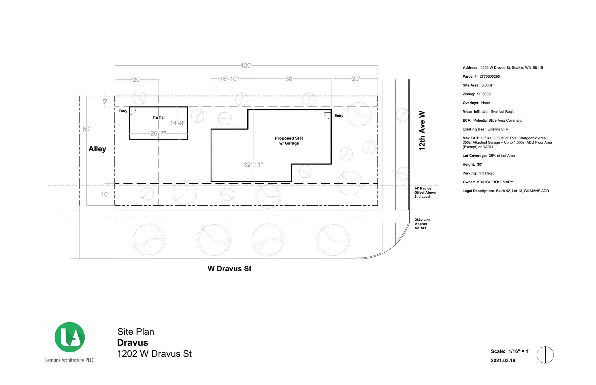 Site plan for 3203 12th Ave W
