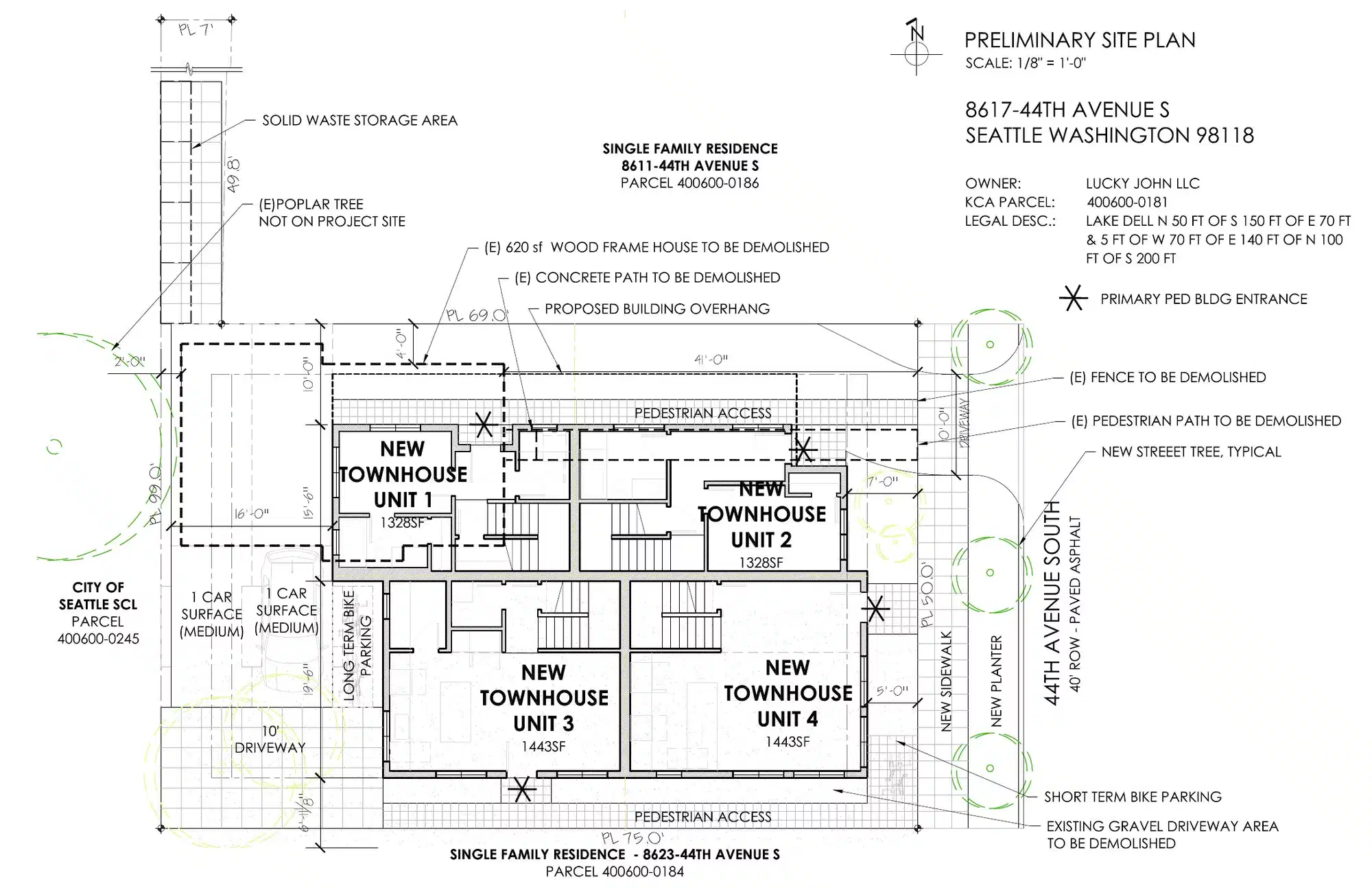 Site plan for 8617 44th Ave S