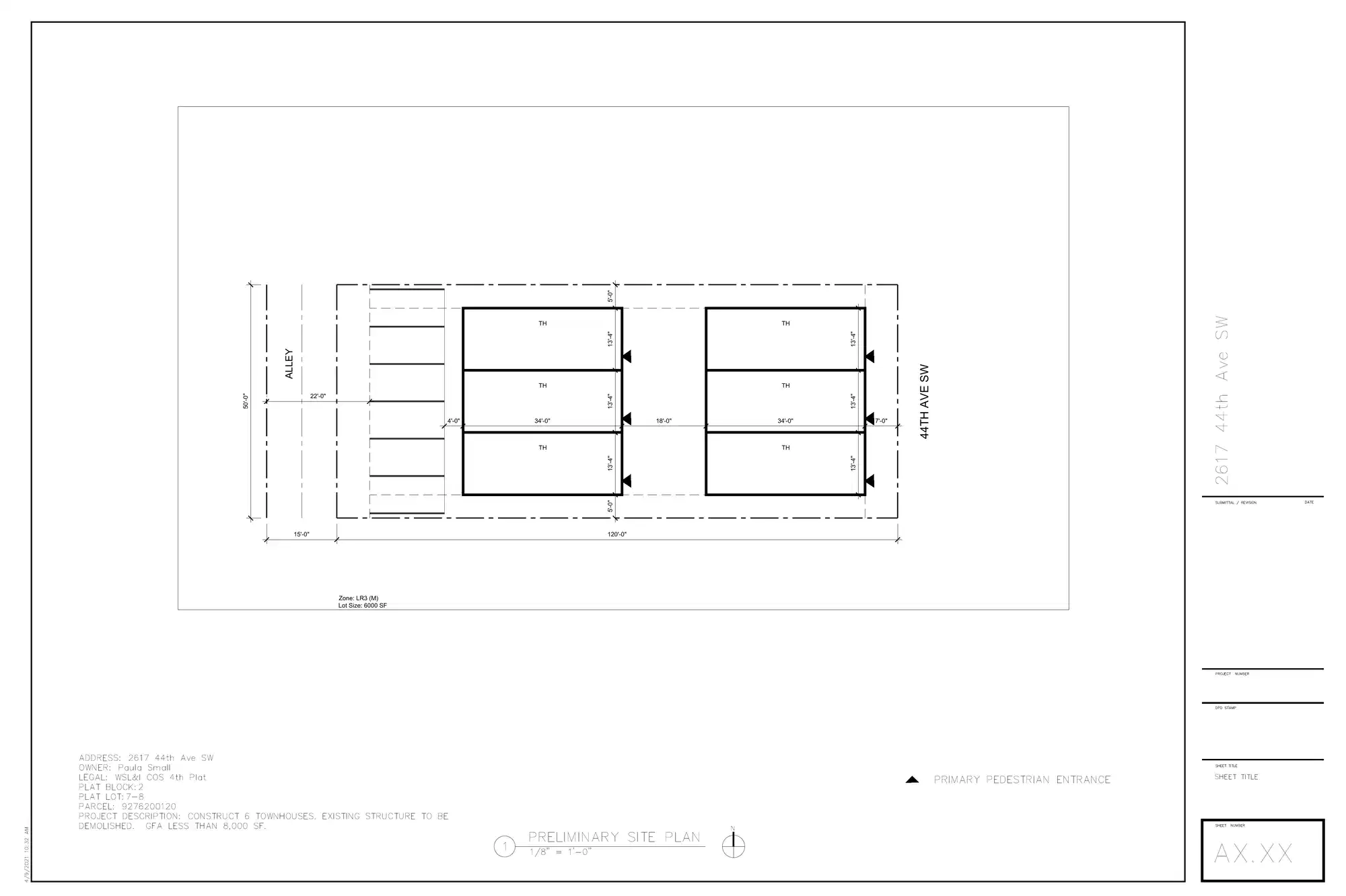 Site plan for 2617 44th Ave SW