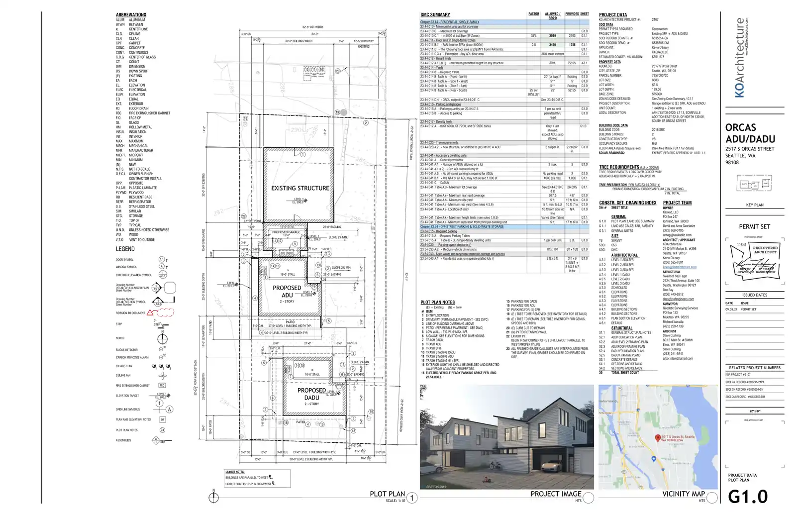Site plan for 2517 S Orcas St