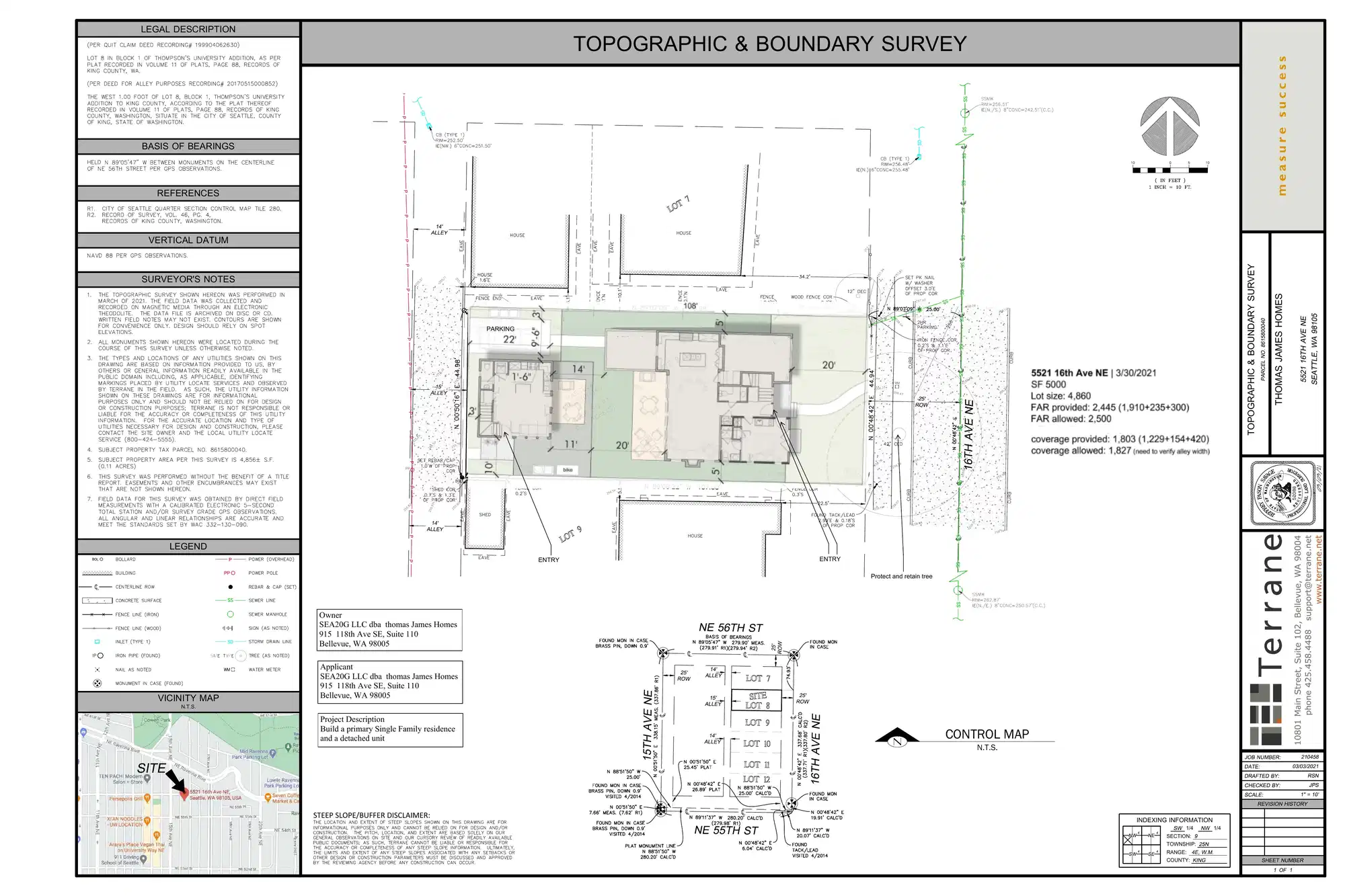 Site plan for 5521 16th Ave NE