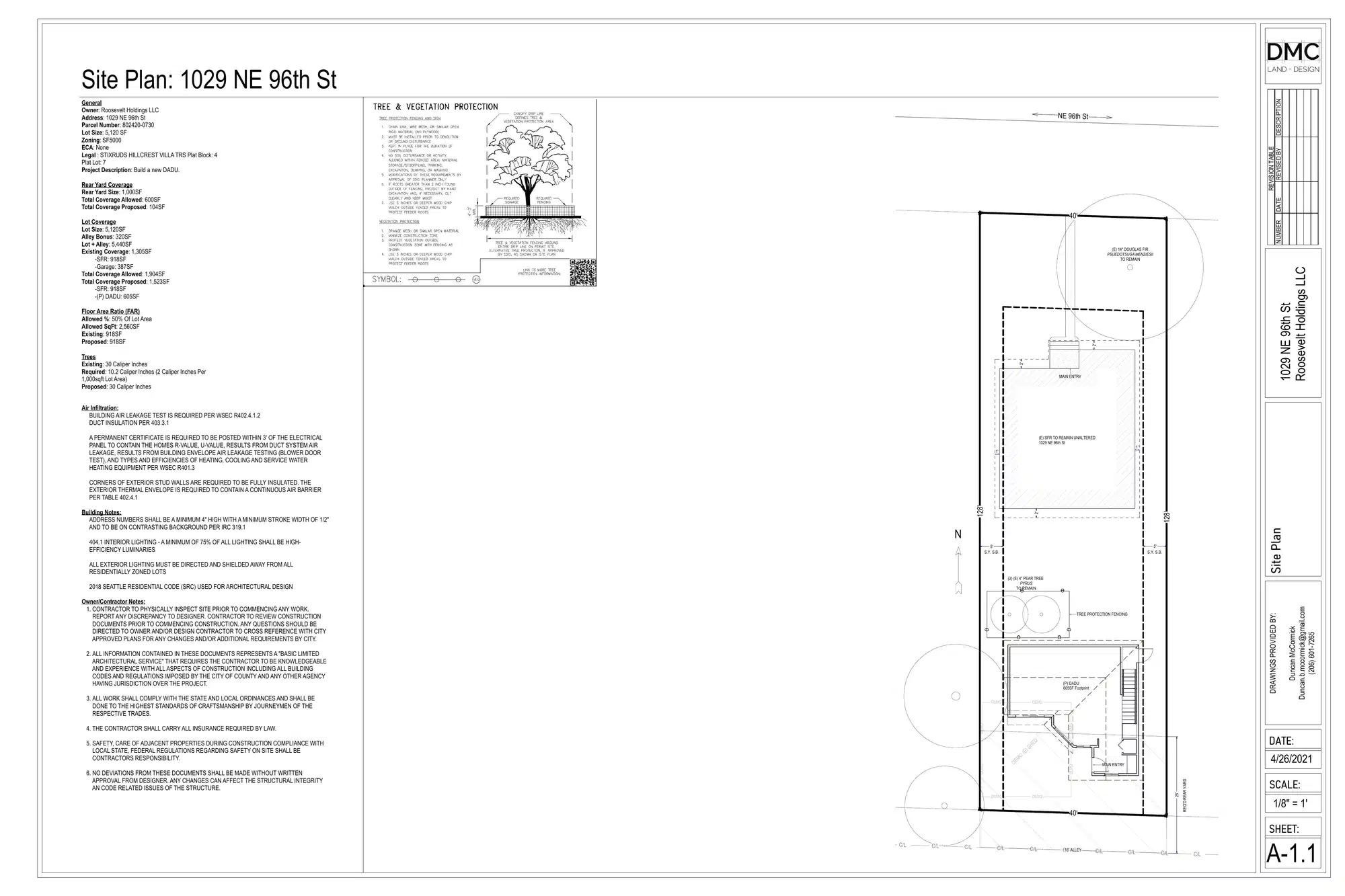 Site plan for 1029 NE 96th St