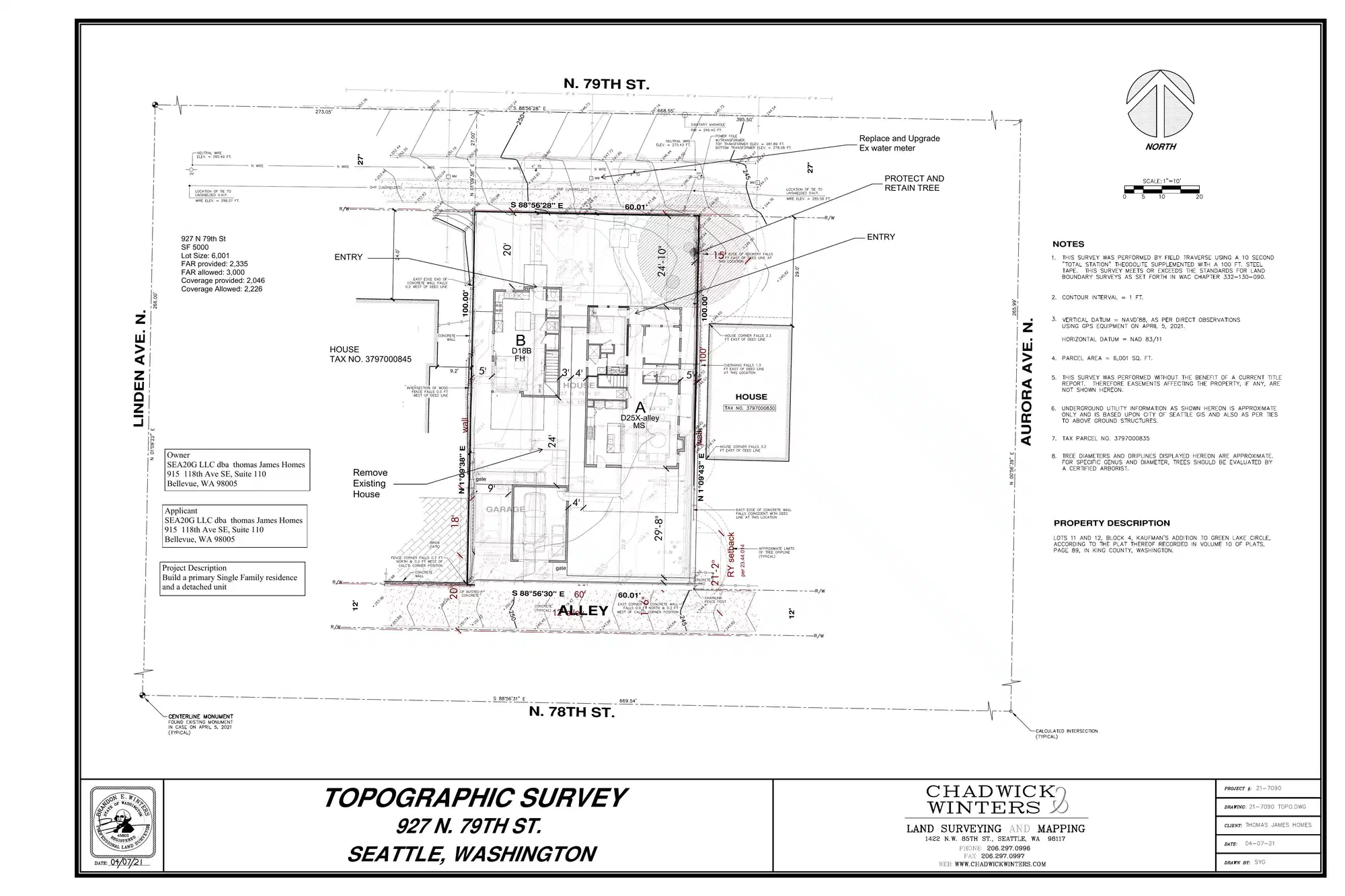 Site plan for 927 N 79th St
