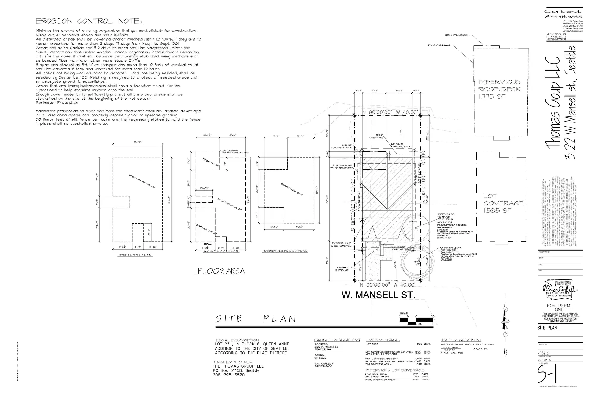 Site plan for 3122 W Mansell St