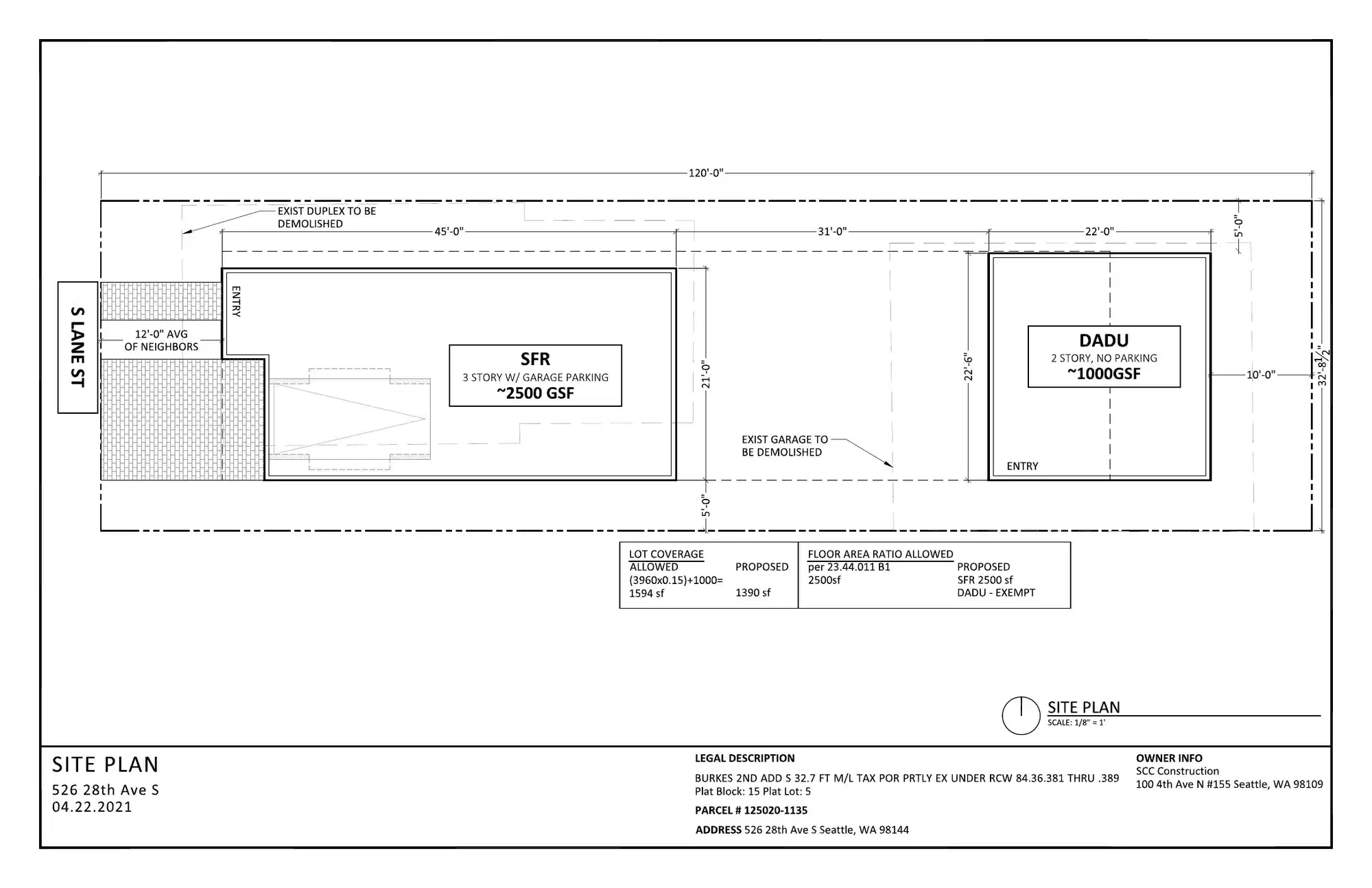 Site plan for 526 28th Ave S