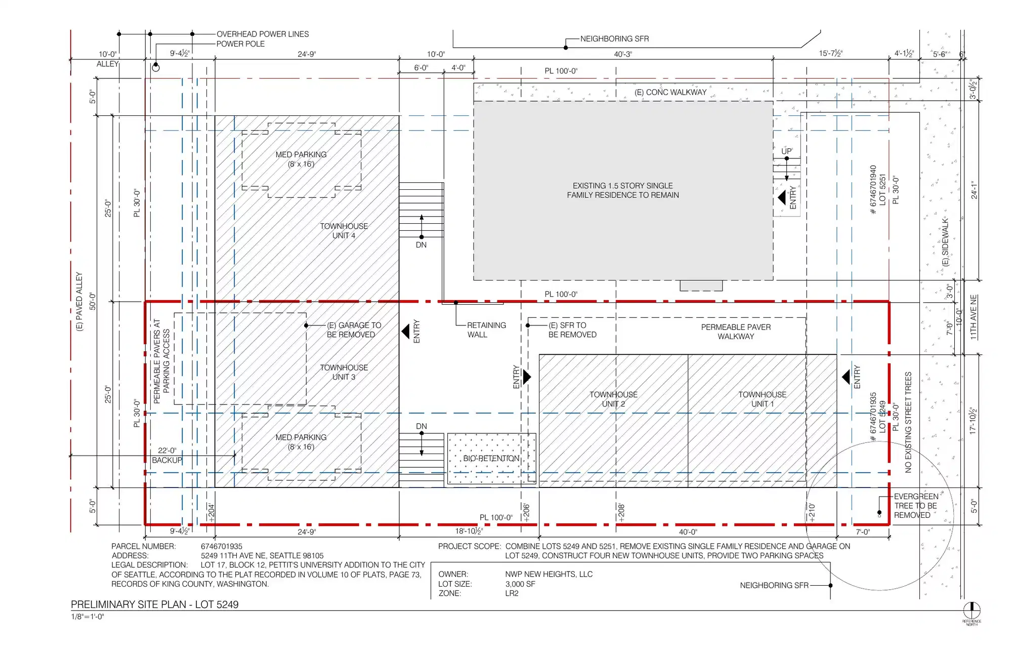 Site plan for 5249 11th Ave NE