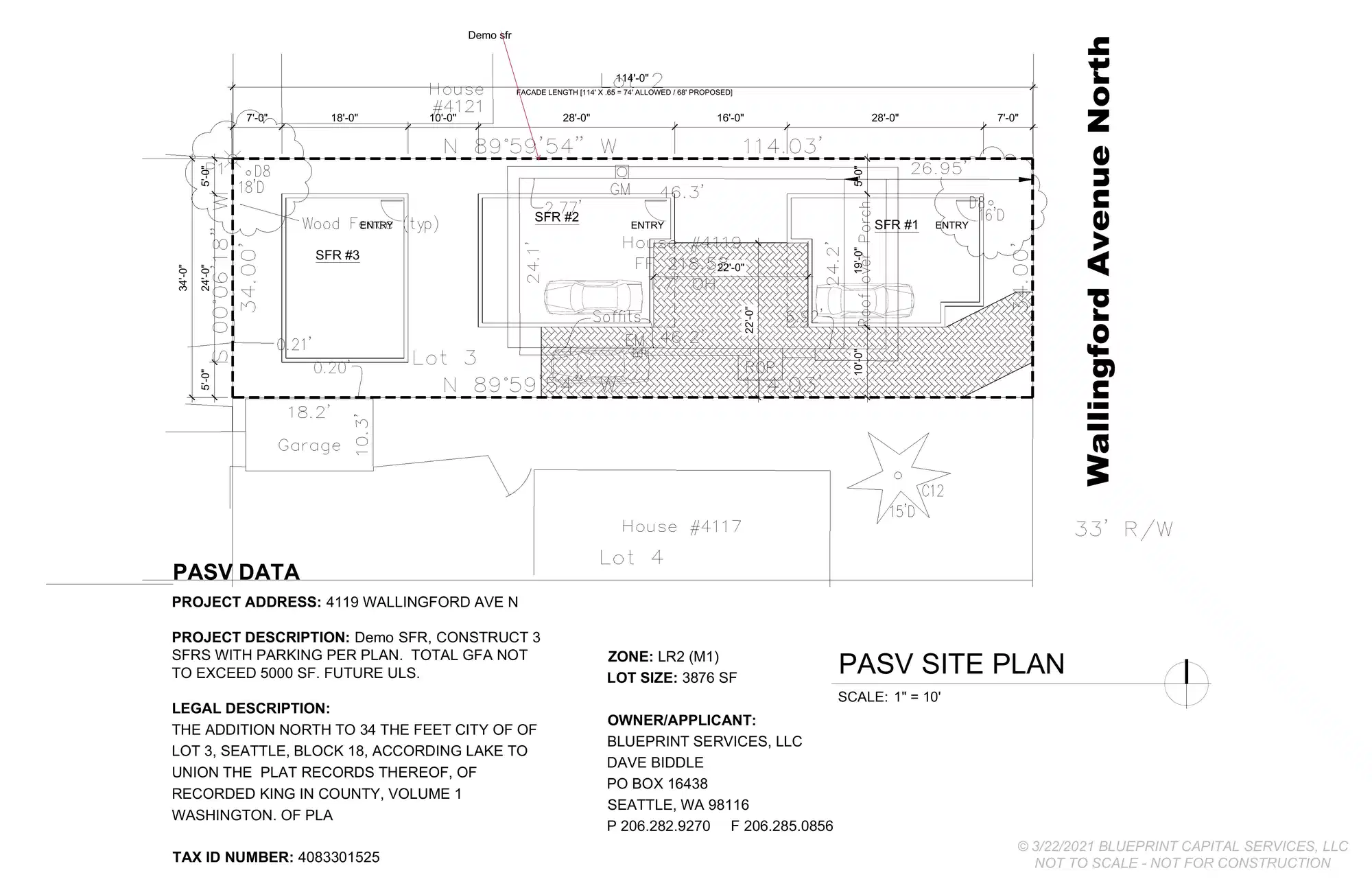 Site plan for 4119 C Wallingford Ave N