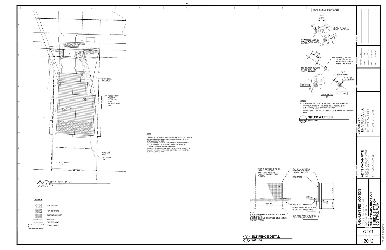 Site plan for 2509 E Calhoun St
