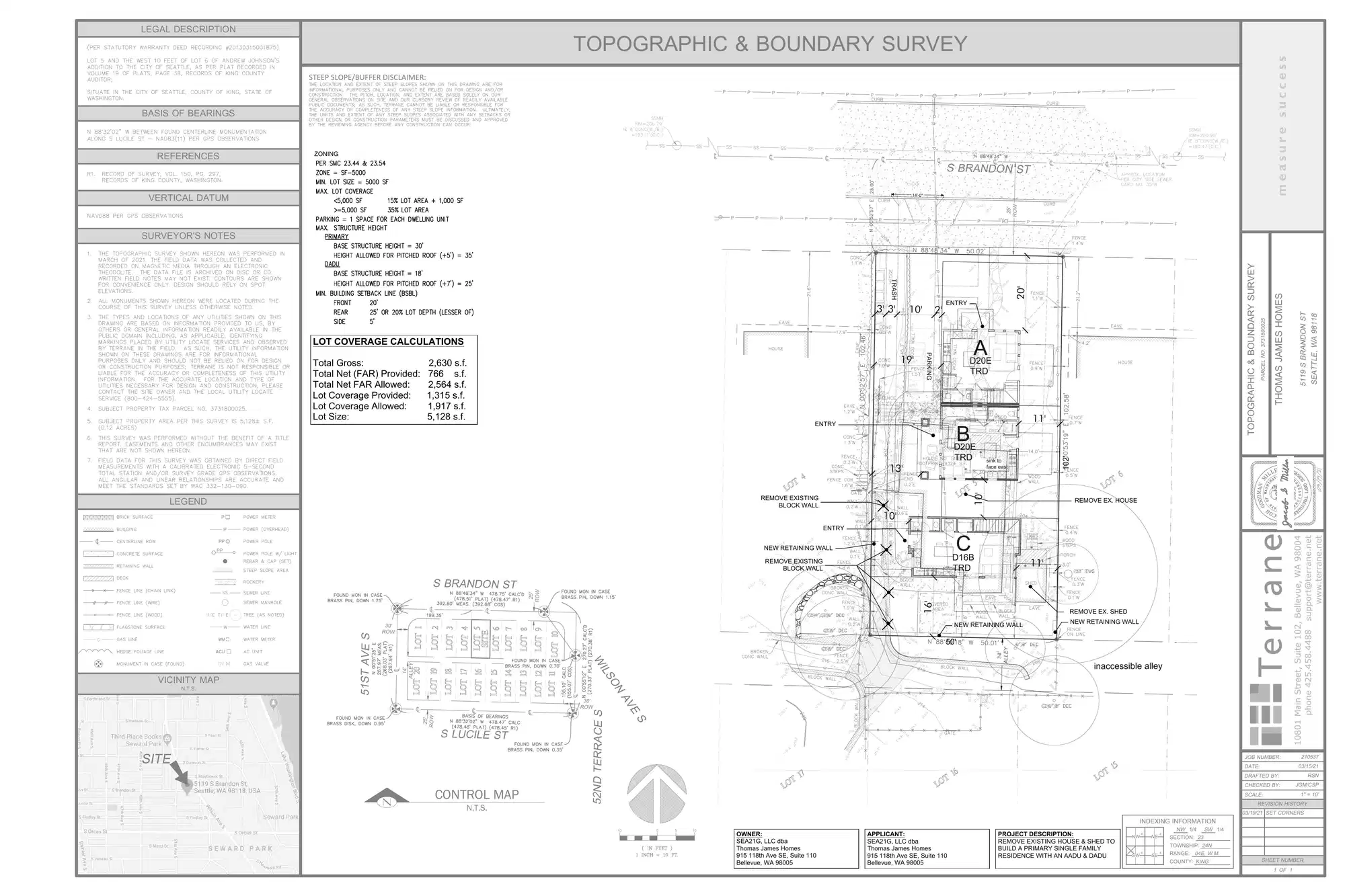 Site plan for 5119 S Brandon St