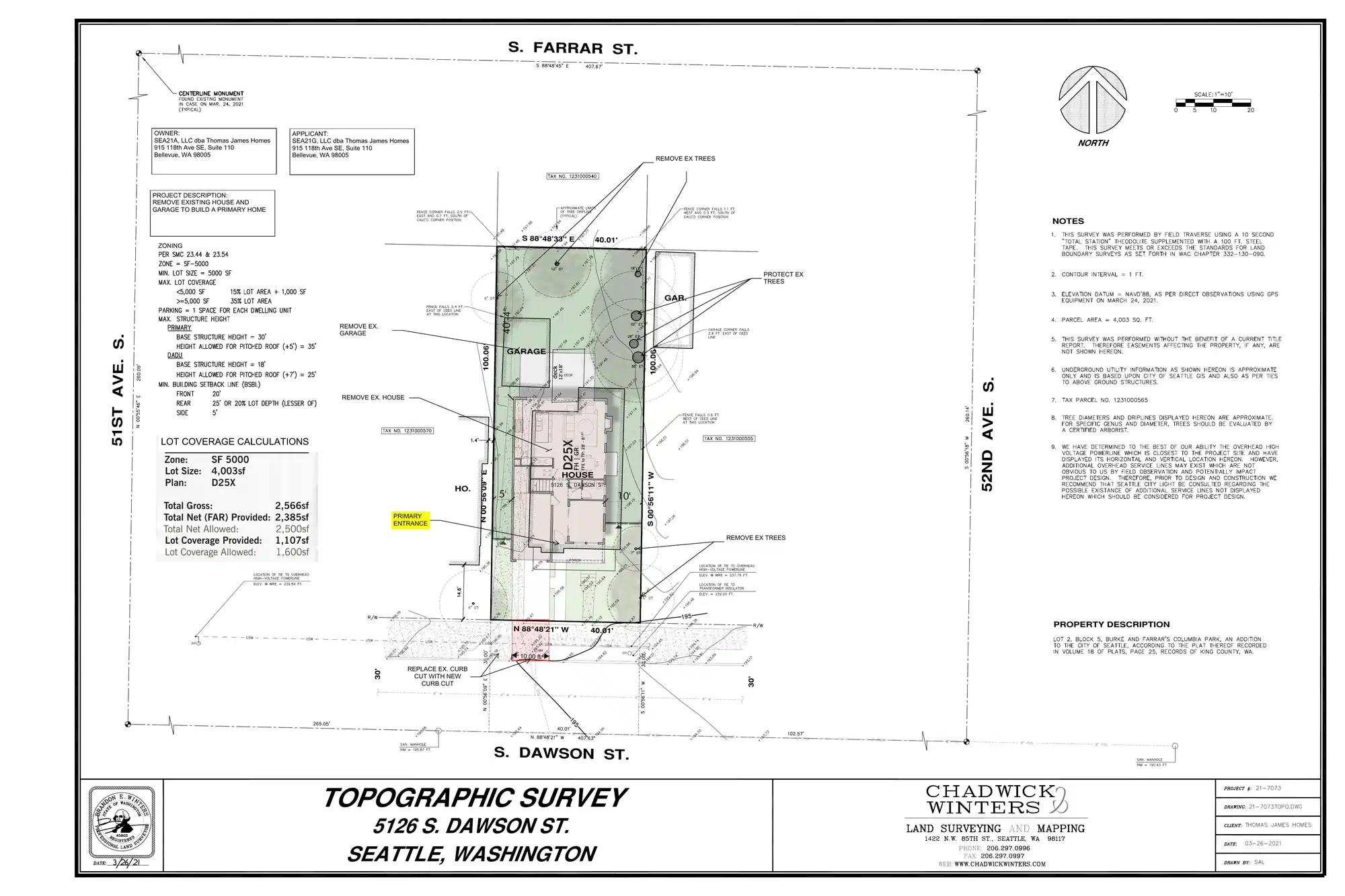 Site plan for 5126 S Dawson St