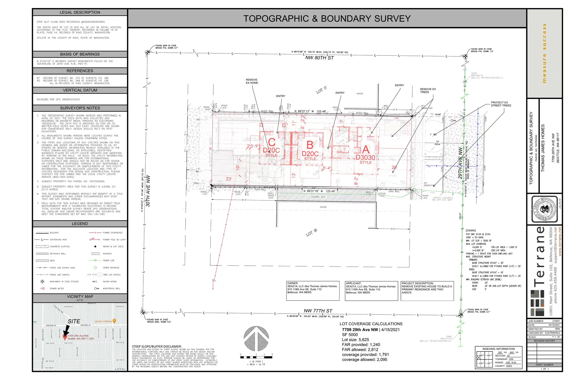 Site plan for 7709 29th Ave NW