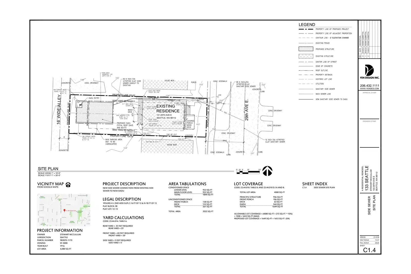 Site plan for 133 29th Ave E