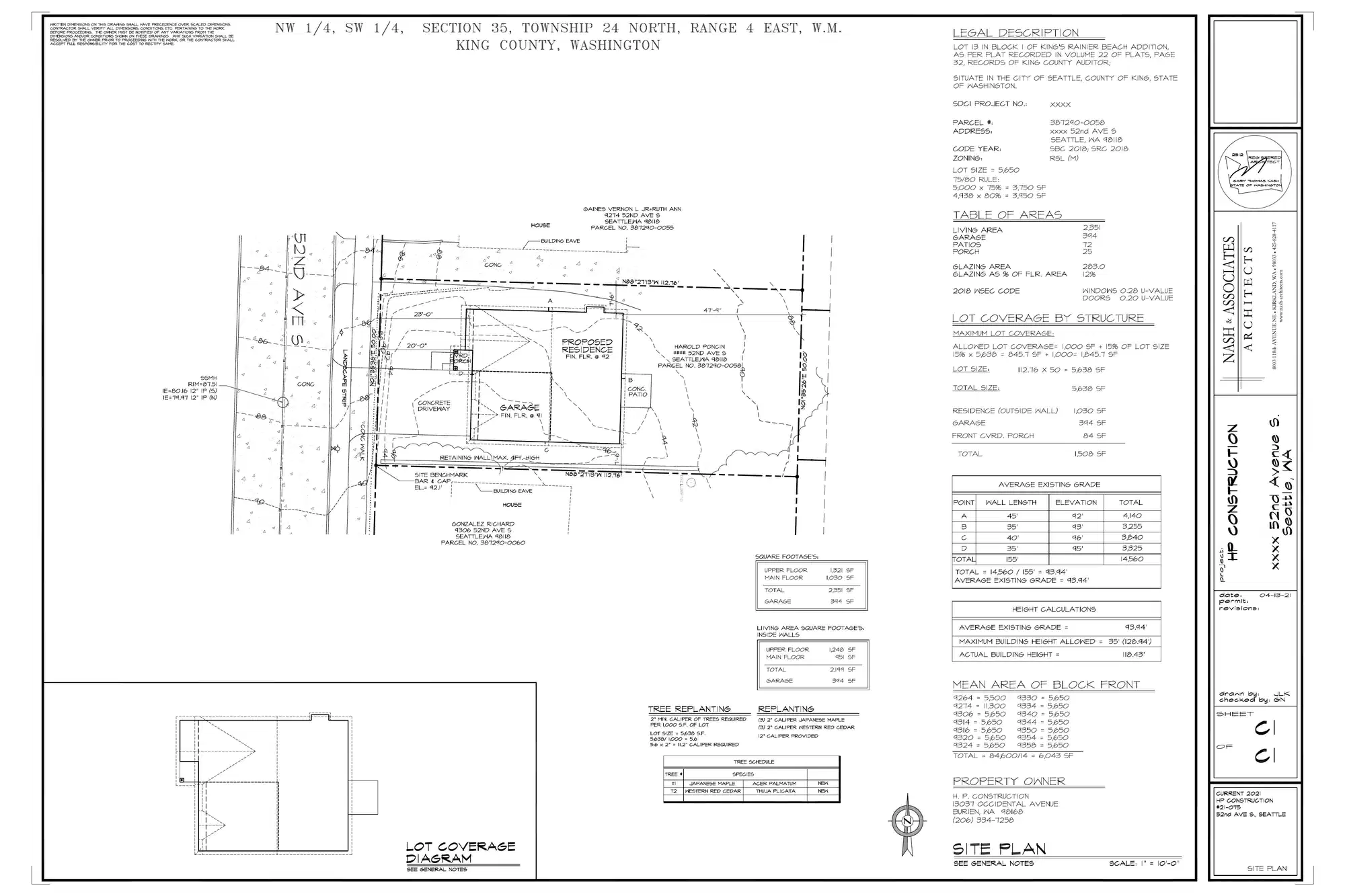 Site plan for 9302 52nd Ave S