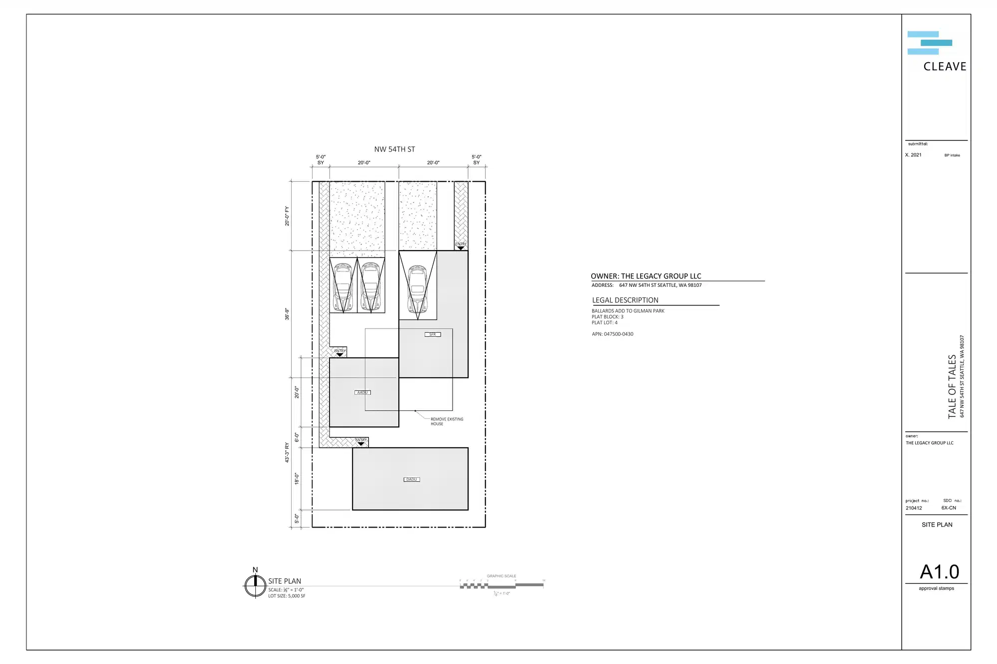 Site plan for 647 NW 54th St