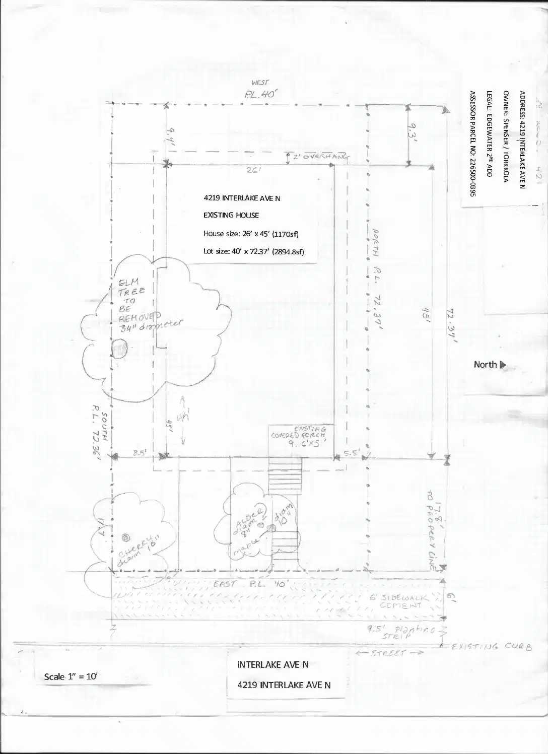 Site plan for 4219 Interlake Ave N