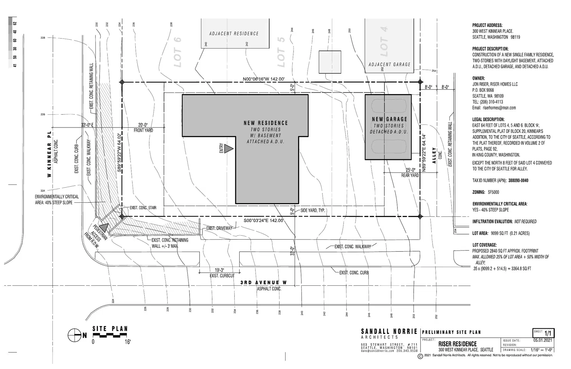 Site plan for 300 W Kinnear Pl