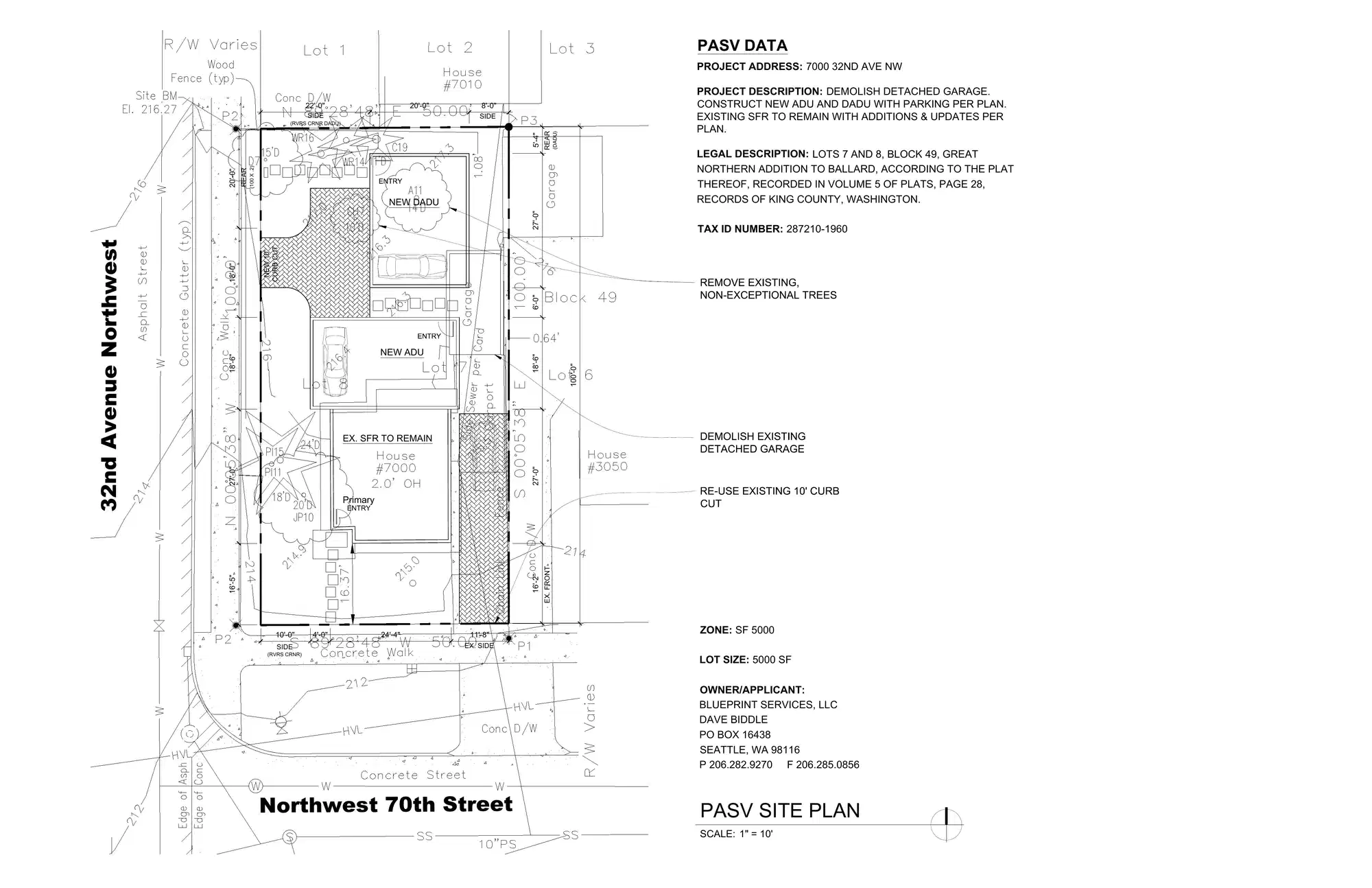 Site plan for 7000 32nd Ave NW