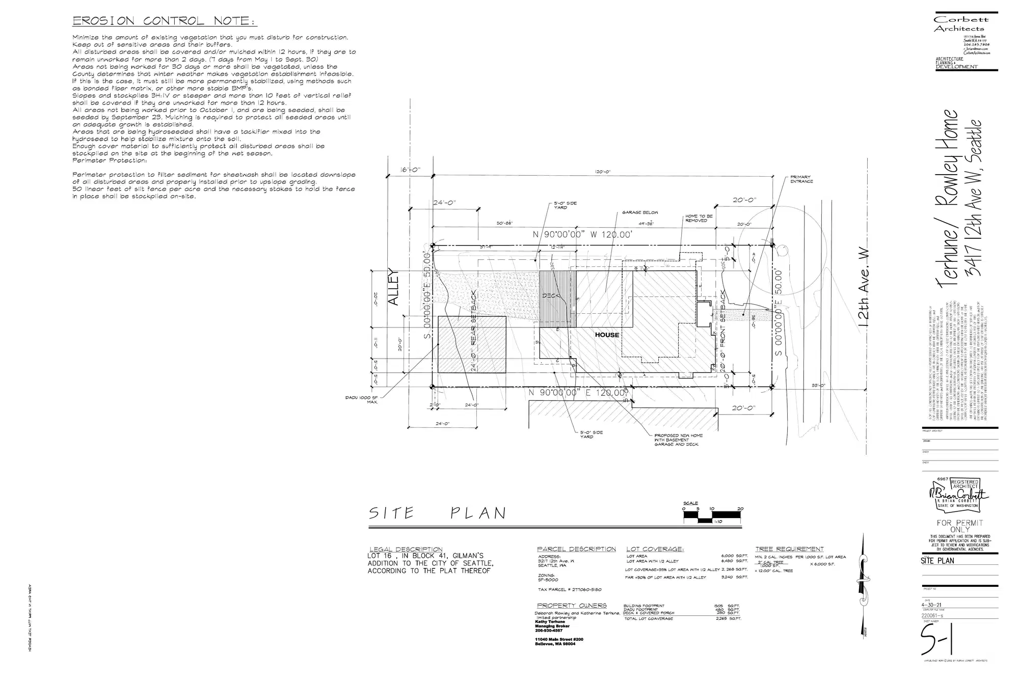 Site plan for 3417 12th Ave W