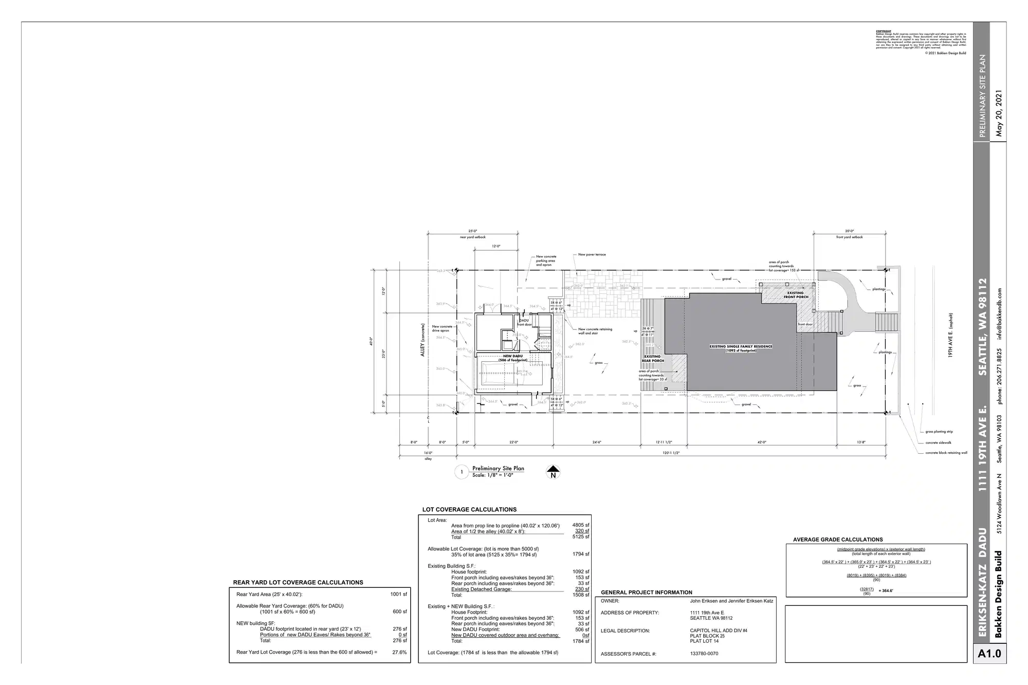 Site plan for 1111 19th Ave E