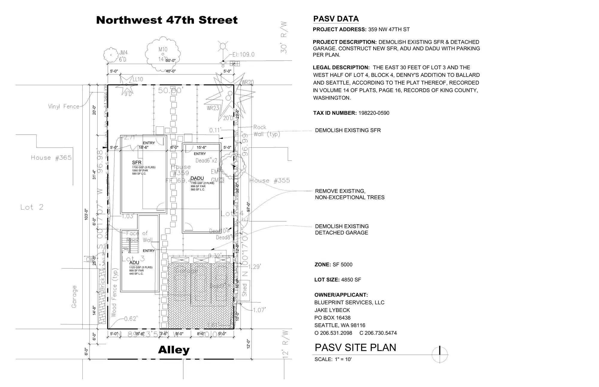 Site plan for 359 NW 47th St