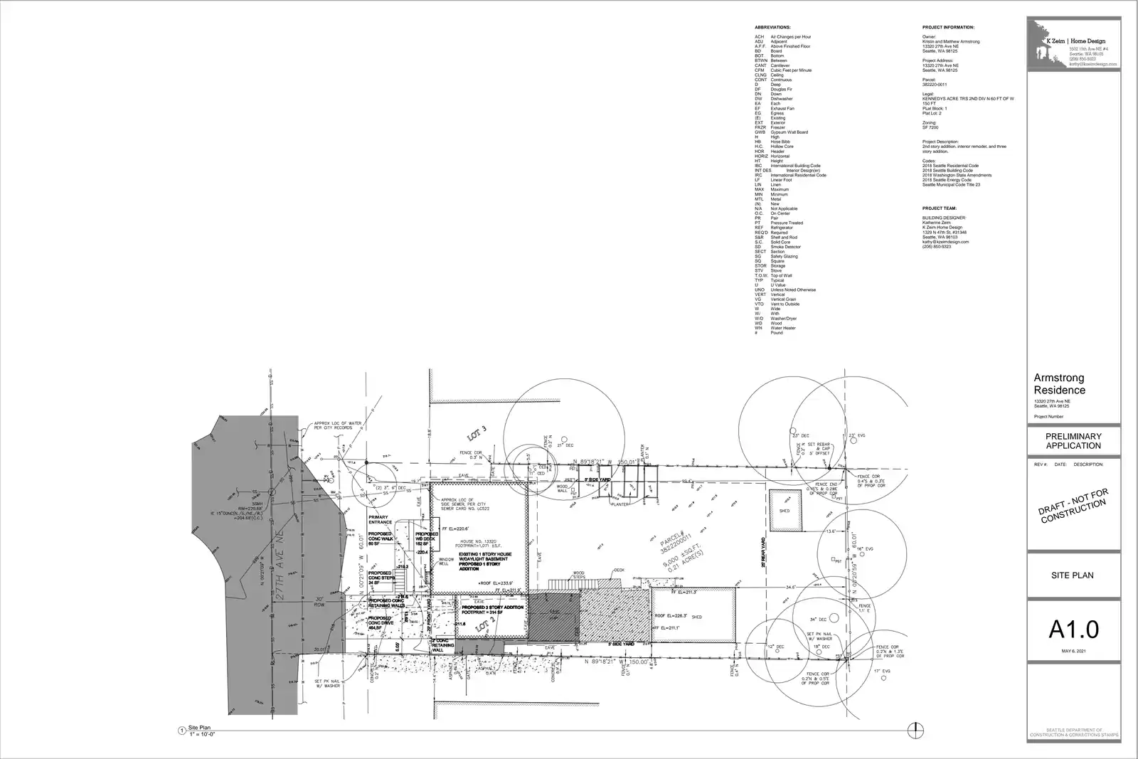 Site plan for 13320 27th Ave NE