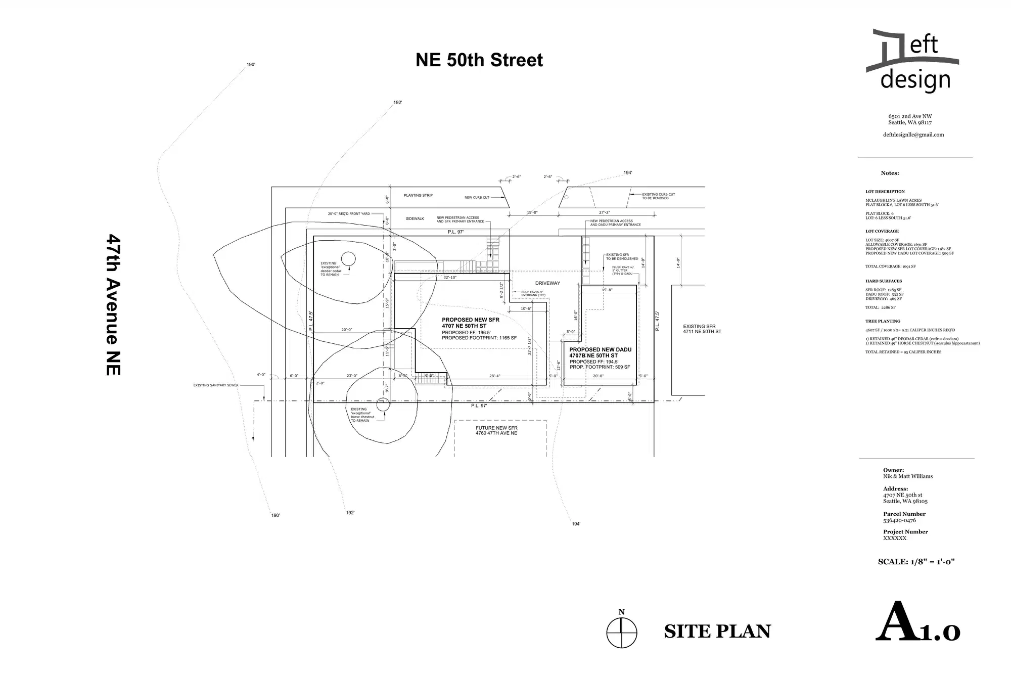 Site plan for 4707 NE 50th St