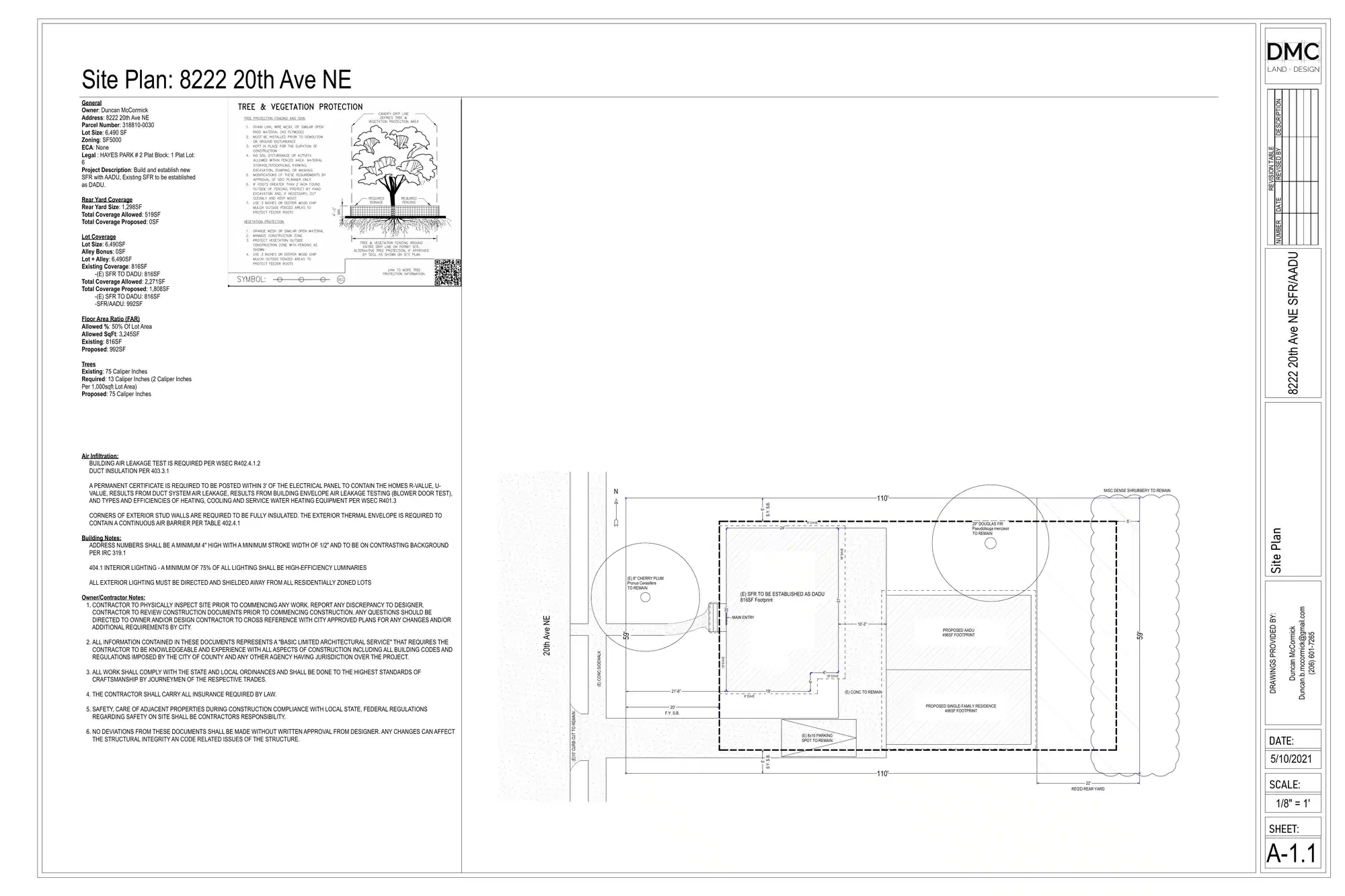 Site plan for 8224 20th Ave NE
