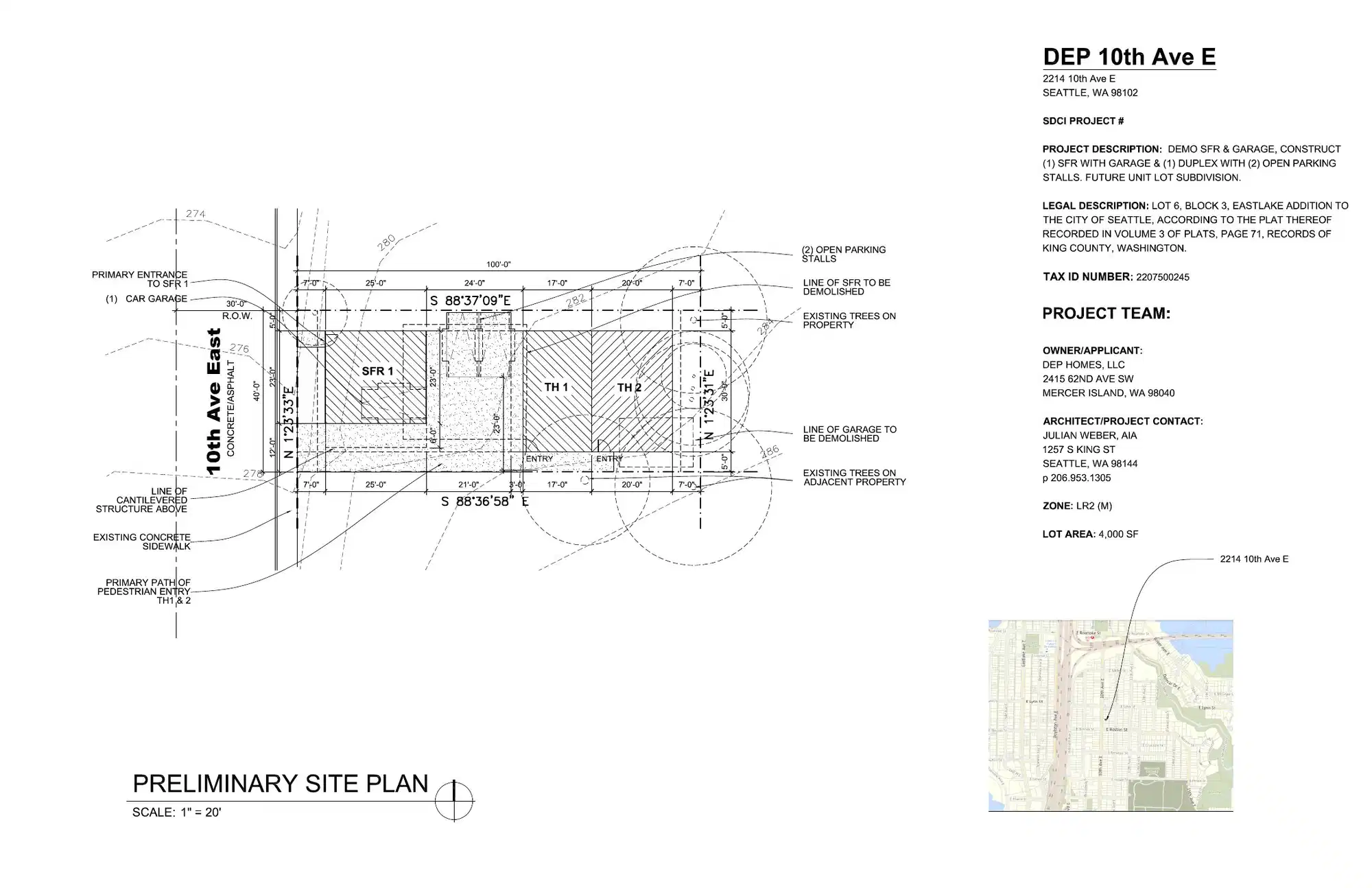 Site plan for 2214 10th Ave E
