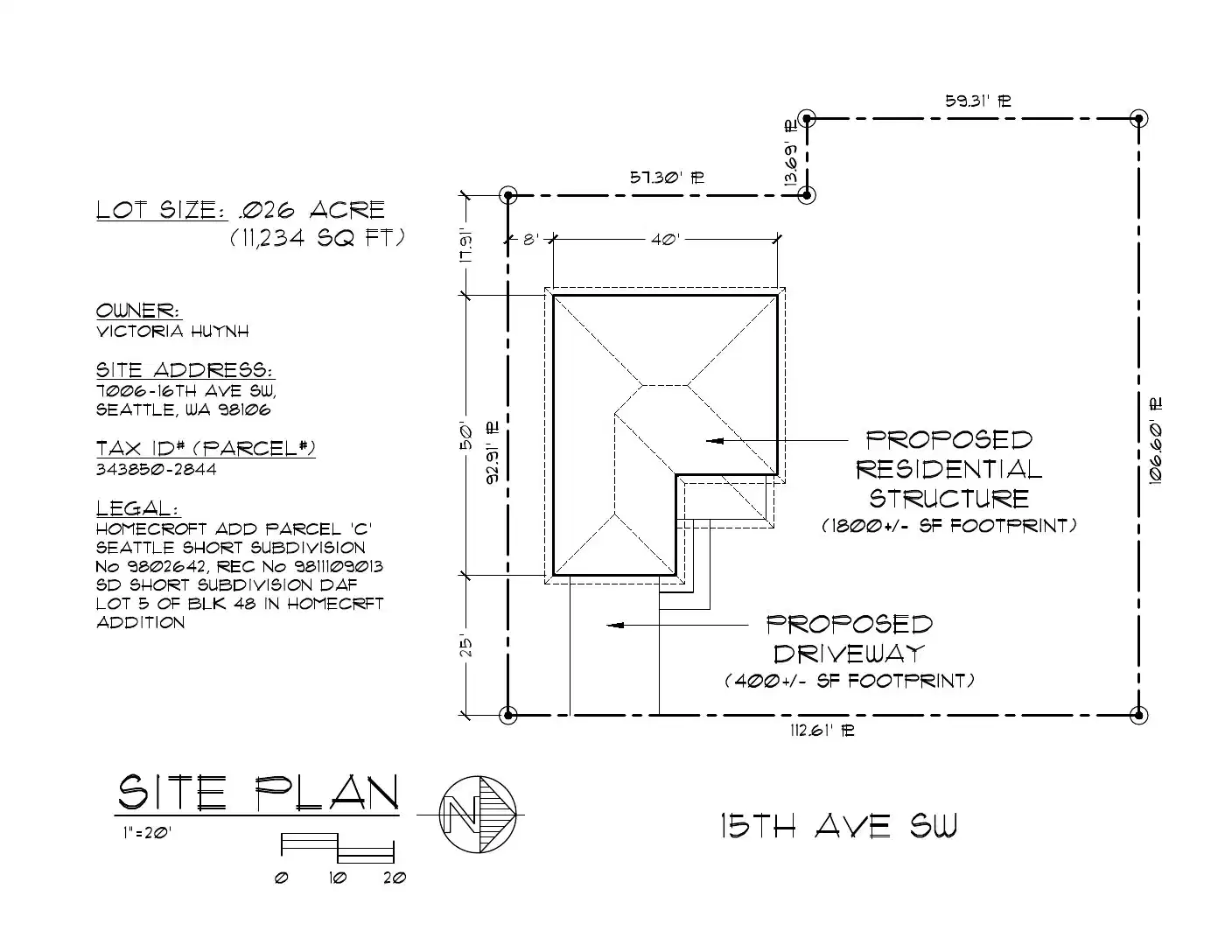 Site plan for 7006 16th Ave SW