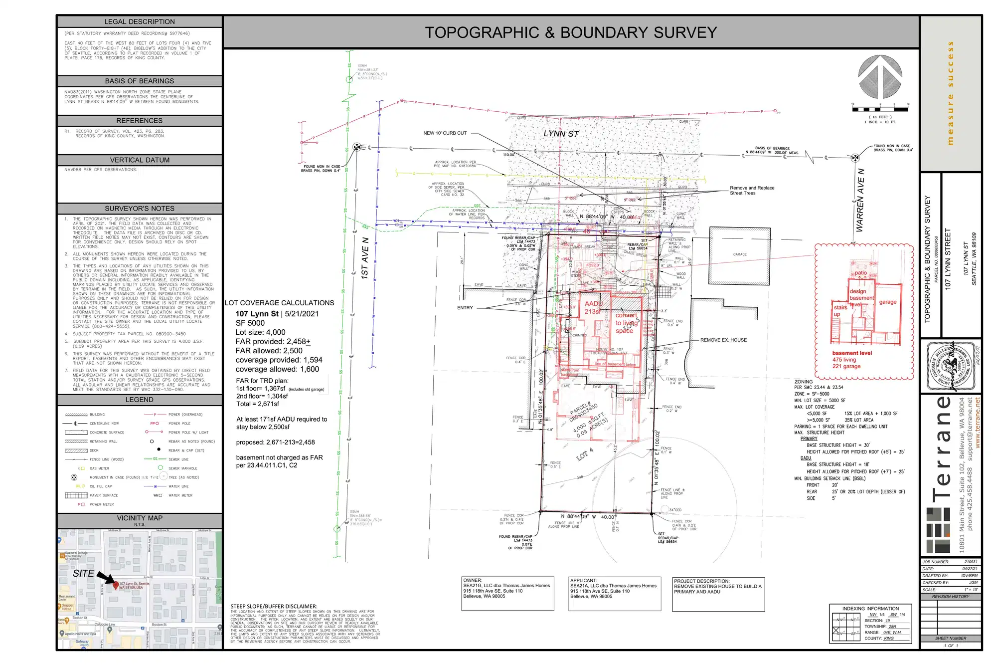 Site plan for 107 Lynn St