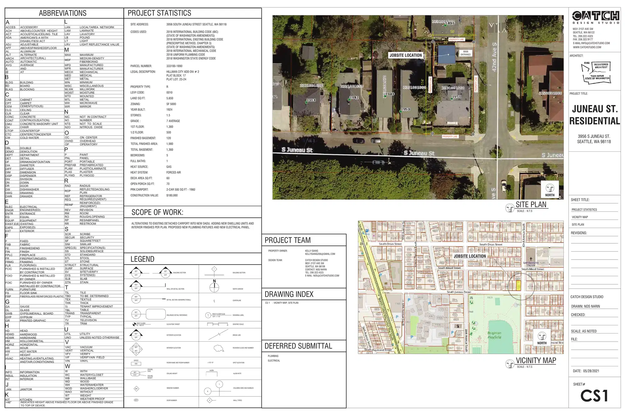 Site plan for 3956 S Juneau St