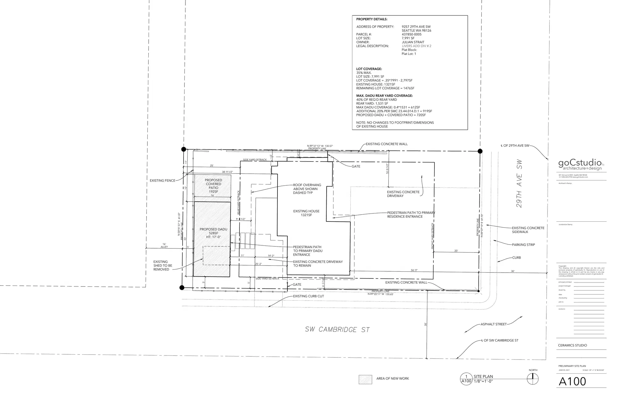 Site plan for 9257 29th Ave SW
