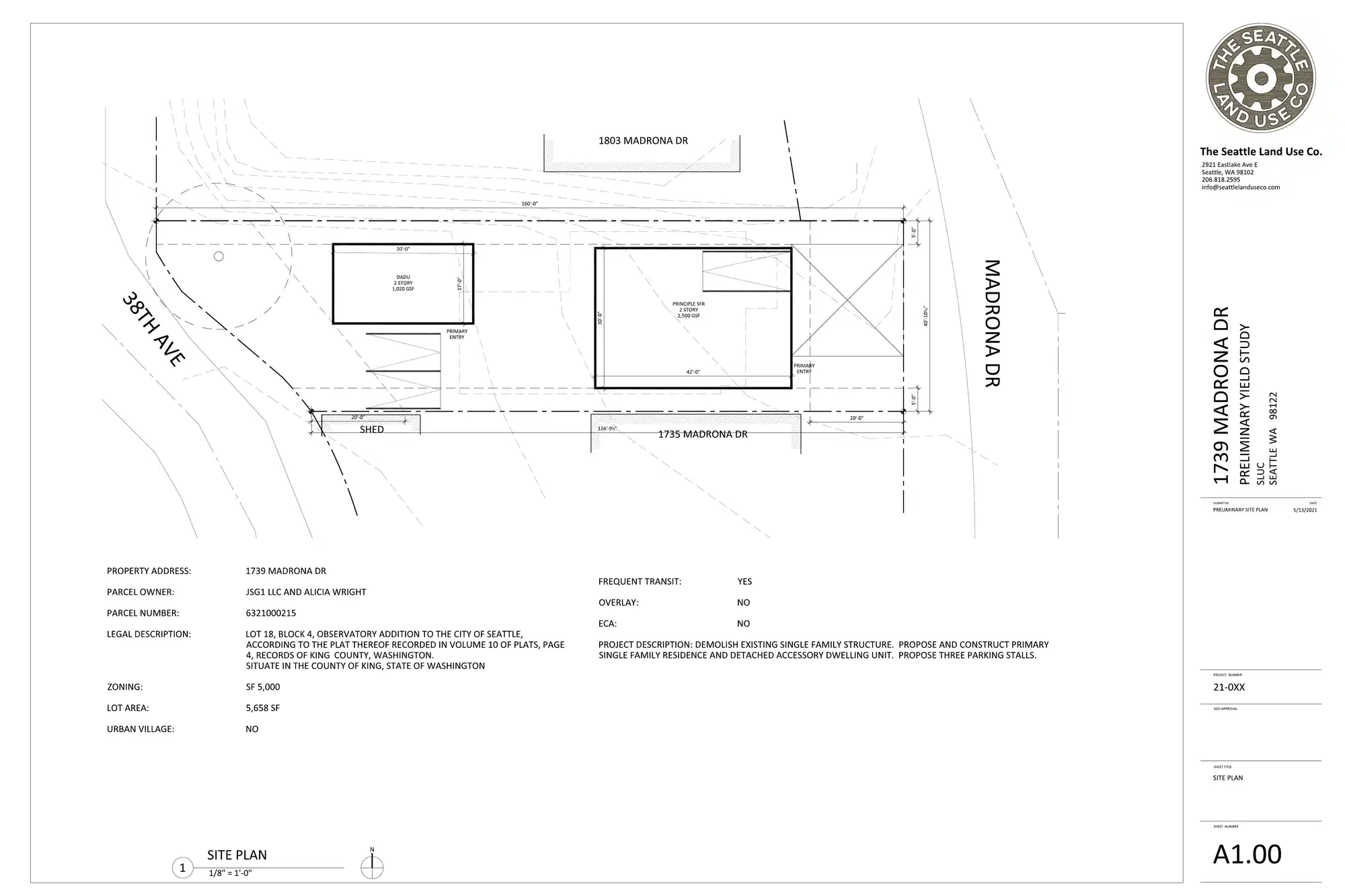Site plan for 1739 Madrona Dr