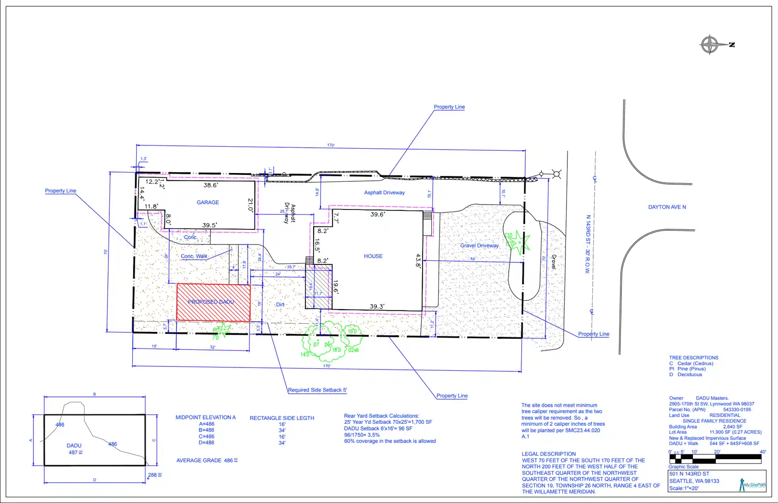 Site plan for 503 N 143rd St