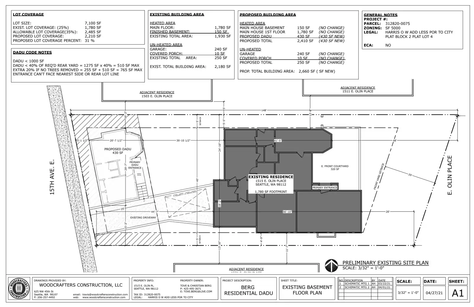 Site plan for 1514 15th Ave E