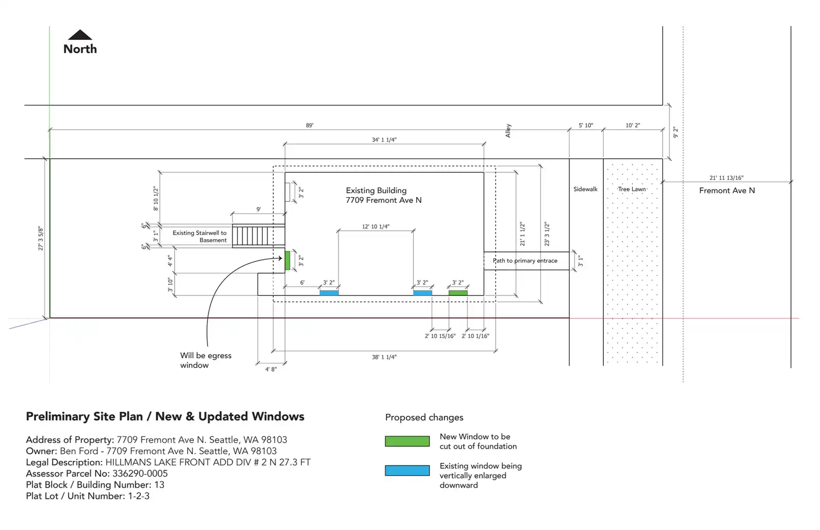 Site plan for 7709 Fremont Ave N
