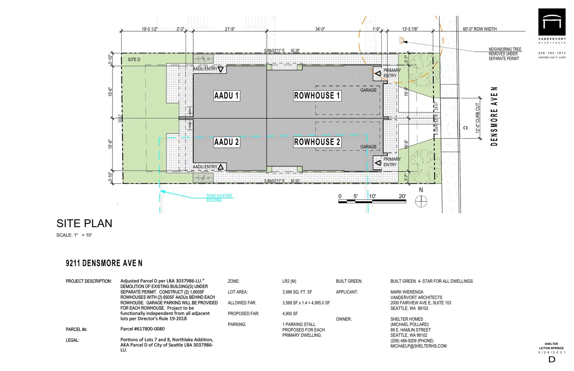 Site plan for 9211 Densmore Ave N