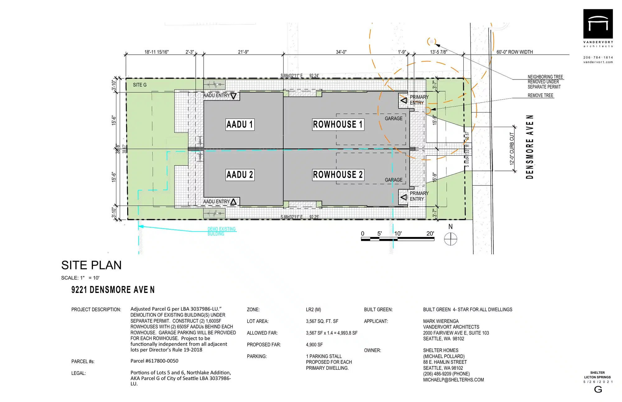 Site plan for 9221 Densmore Ave N