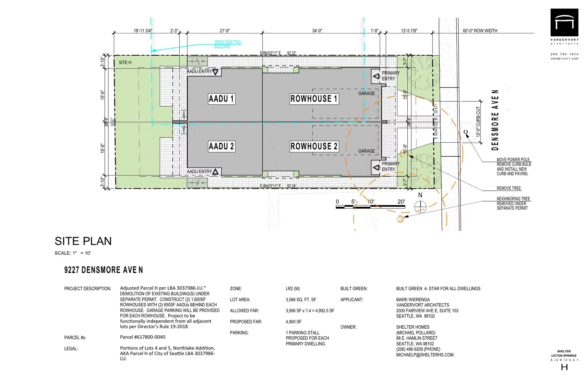 Site plan for 9227 Densmore Ave N