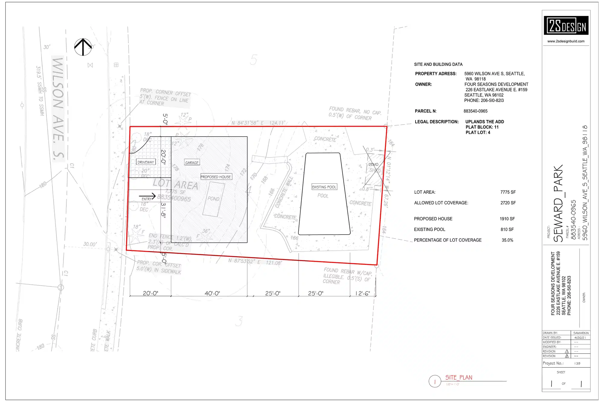 Site plan for 5960 Wilson Ave S