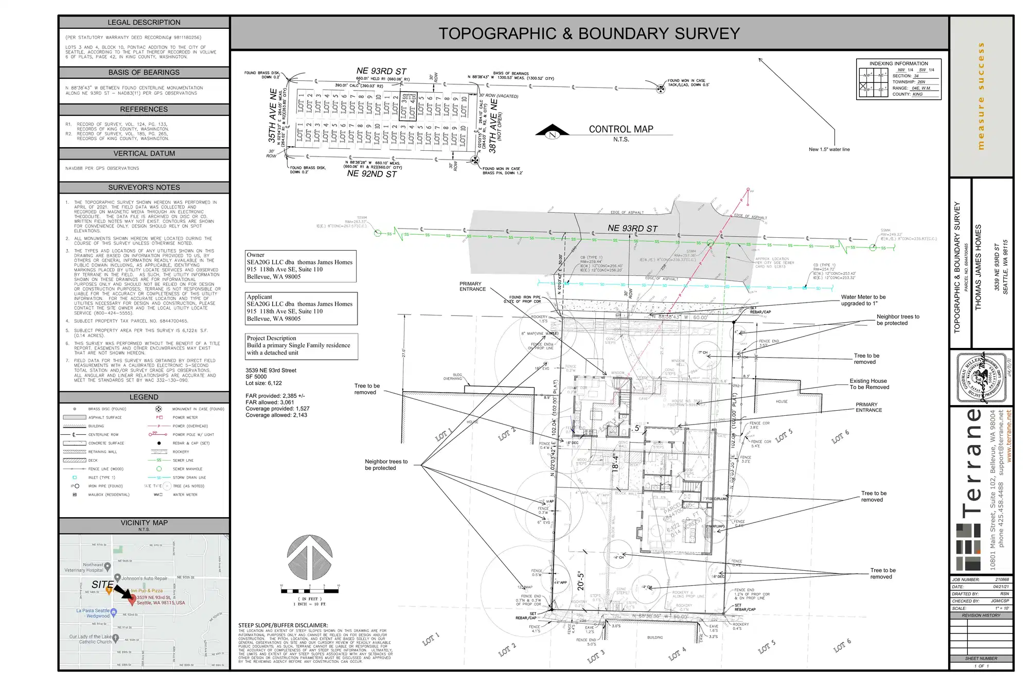 Site plan for 3539 NE 93rd St