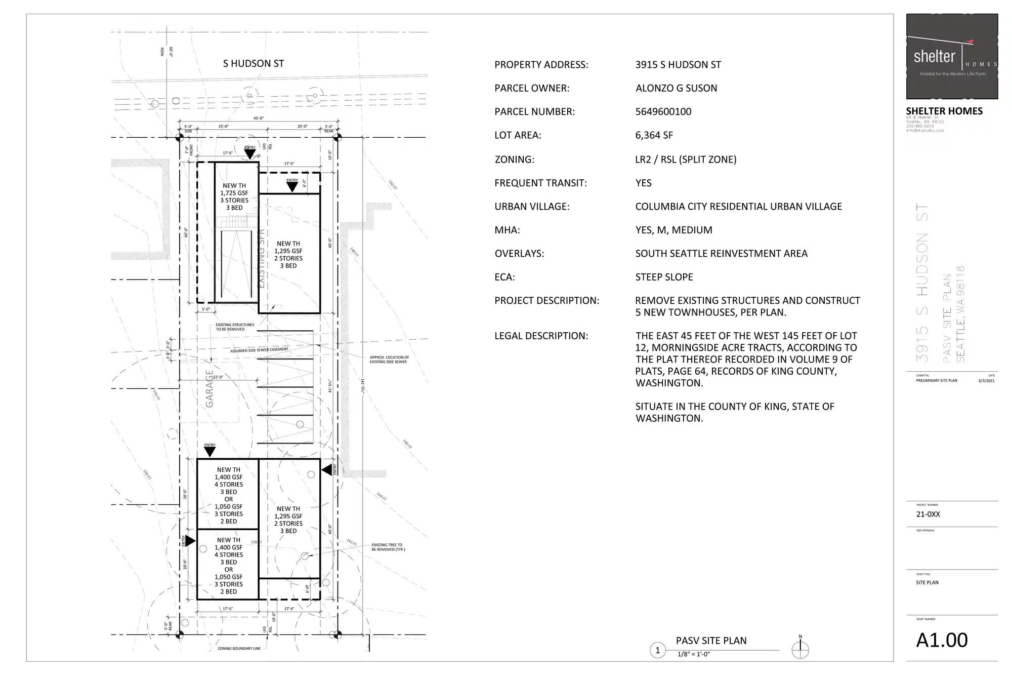 Site plan for 3915 S Hudson St