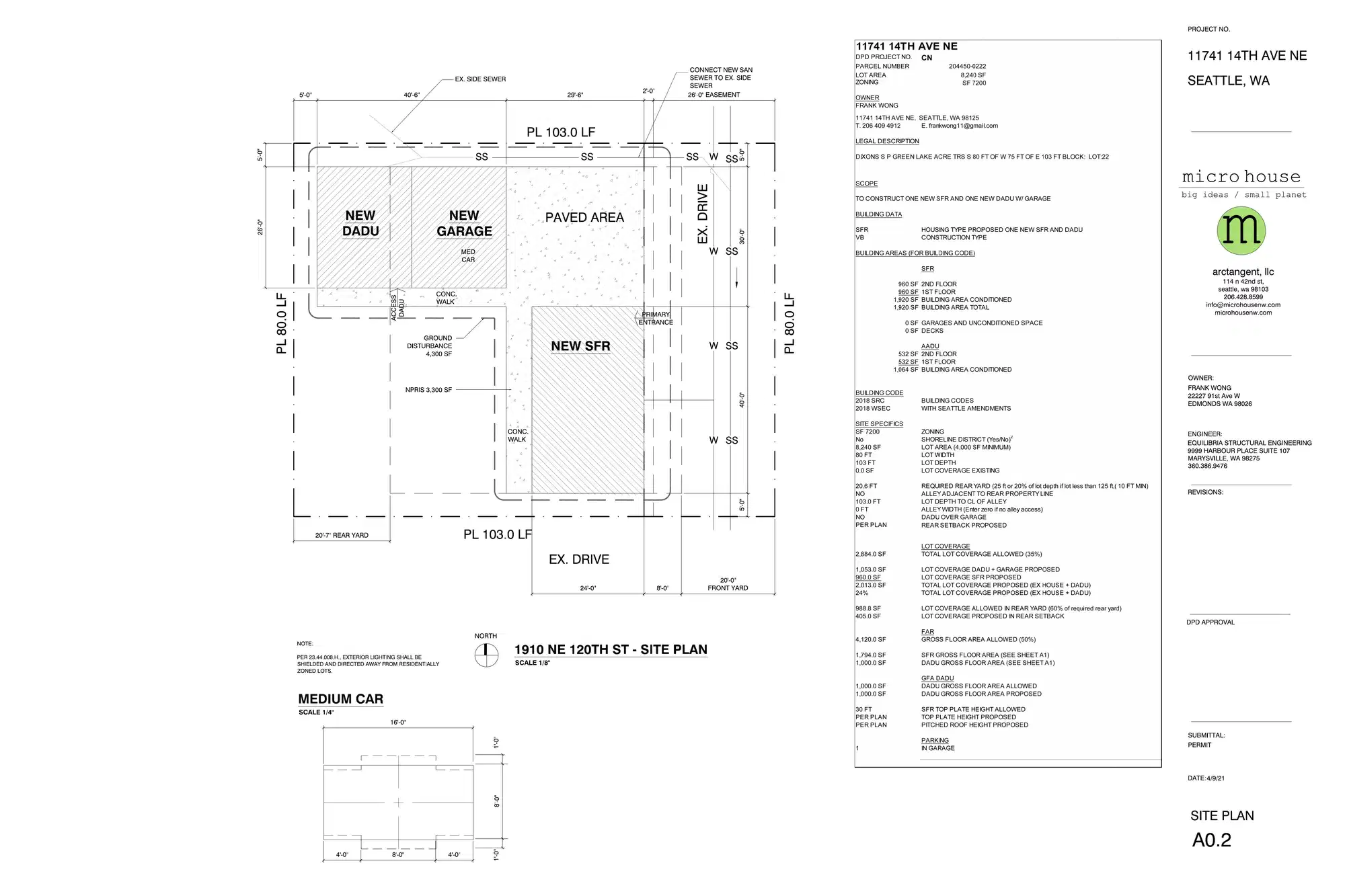 Site plan for 11741 14th Ave NE