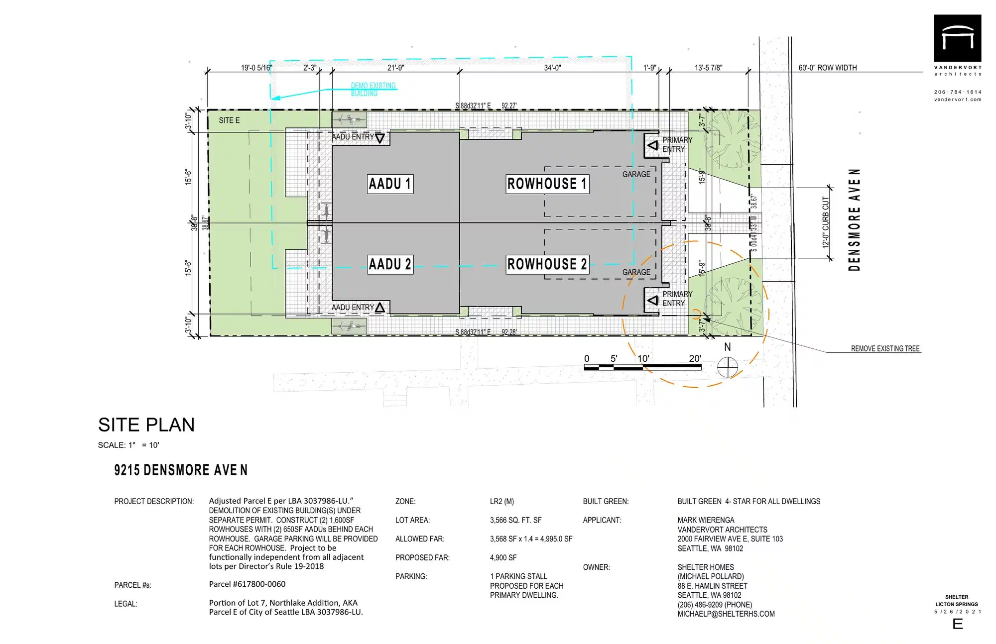 Site plan for 9215 Densmore Ave N